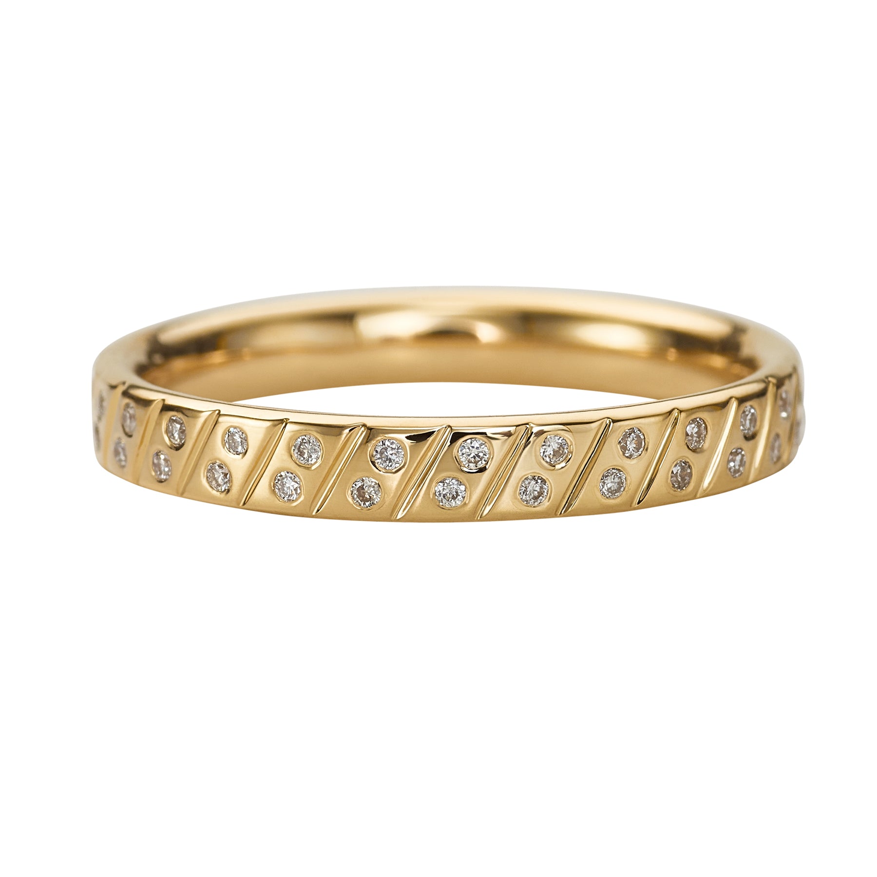 Elegant Tilted Pattern Diamond Band Ring for Women - Perfect for Weddings, Anniversaries & Special Occasions
