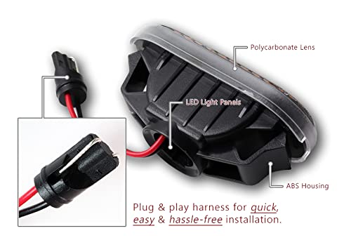 HYPERSPEED Clear Lens White LED Front Side Marker Lights & Turn Signal Lamp Assembly (2PCS) - Compatible with Honda Civic, Accord, Fit, Jazz, CR-V, Odyssey & Acura RSX - Durable Car Replacement Parts for Enhanced Visibility & Safety - Perfect for Night Driving & Custom Vehicle Upgrades
