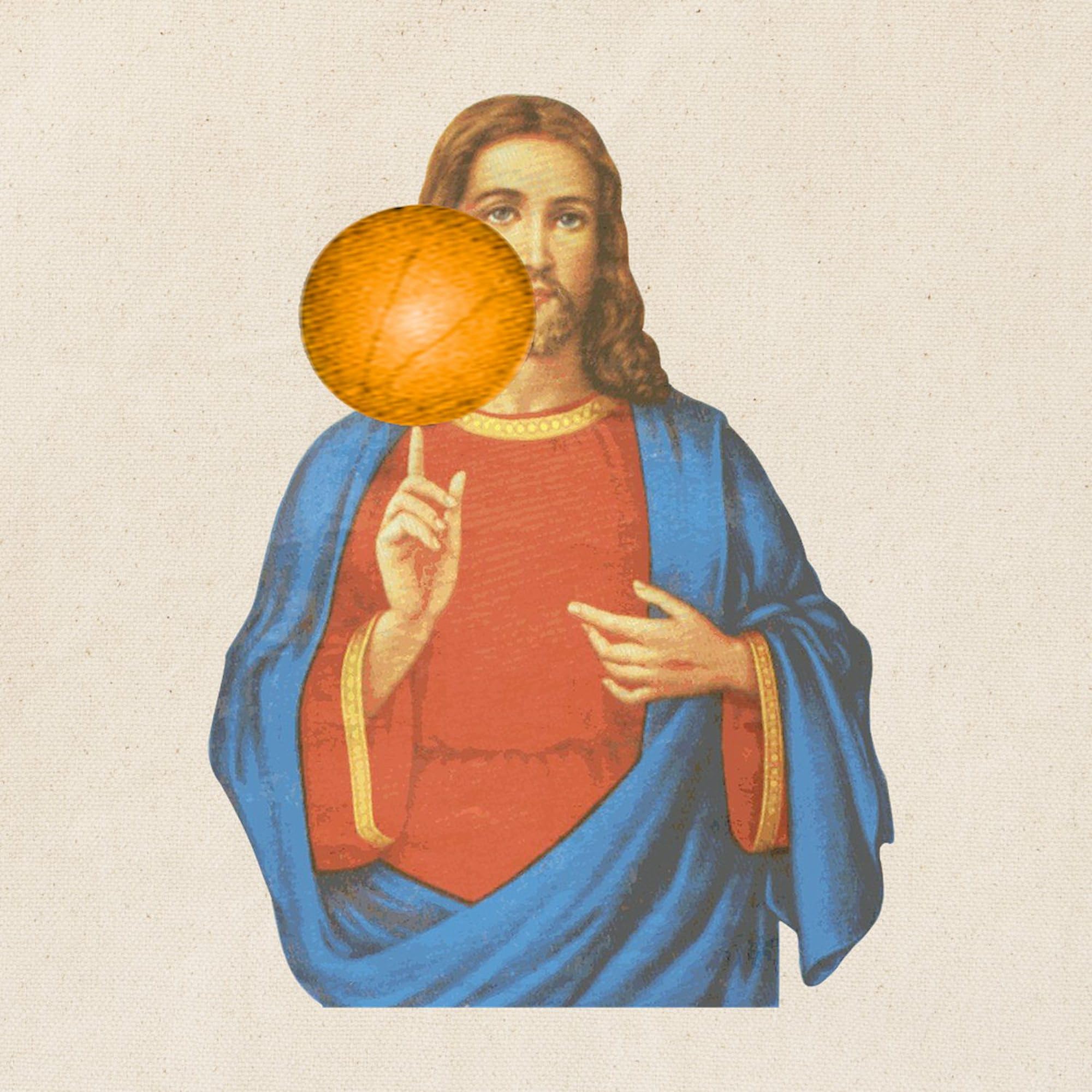 Jesus Christ Basketball Star Tote Bag - Natural Canvas Reusable Shopping Bag for Groceries, Beach & Church