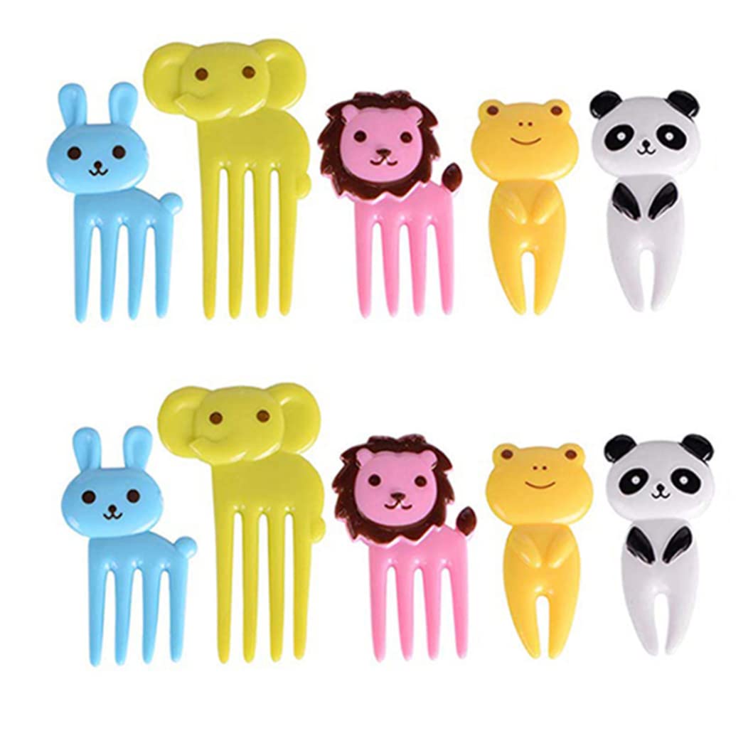 Eaarliyam 10-Piece Animal-Shaped Food Picks - Cute Bento Box Forks, Fruit Toothpicks for Kids Lunch, Party Decorations | Perfect for School Lunches, Picnics & Birthday Parties