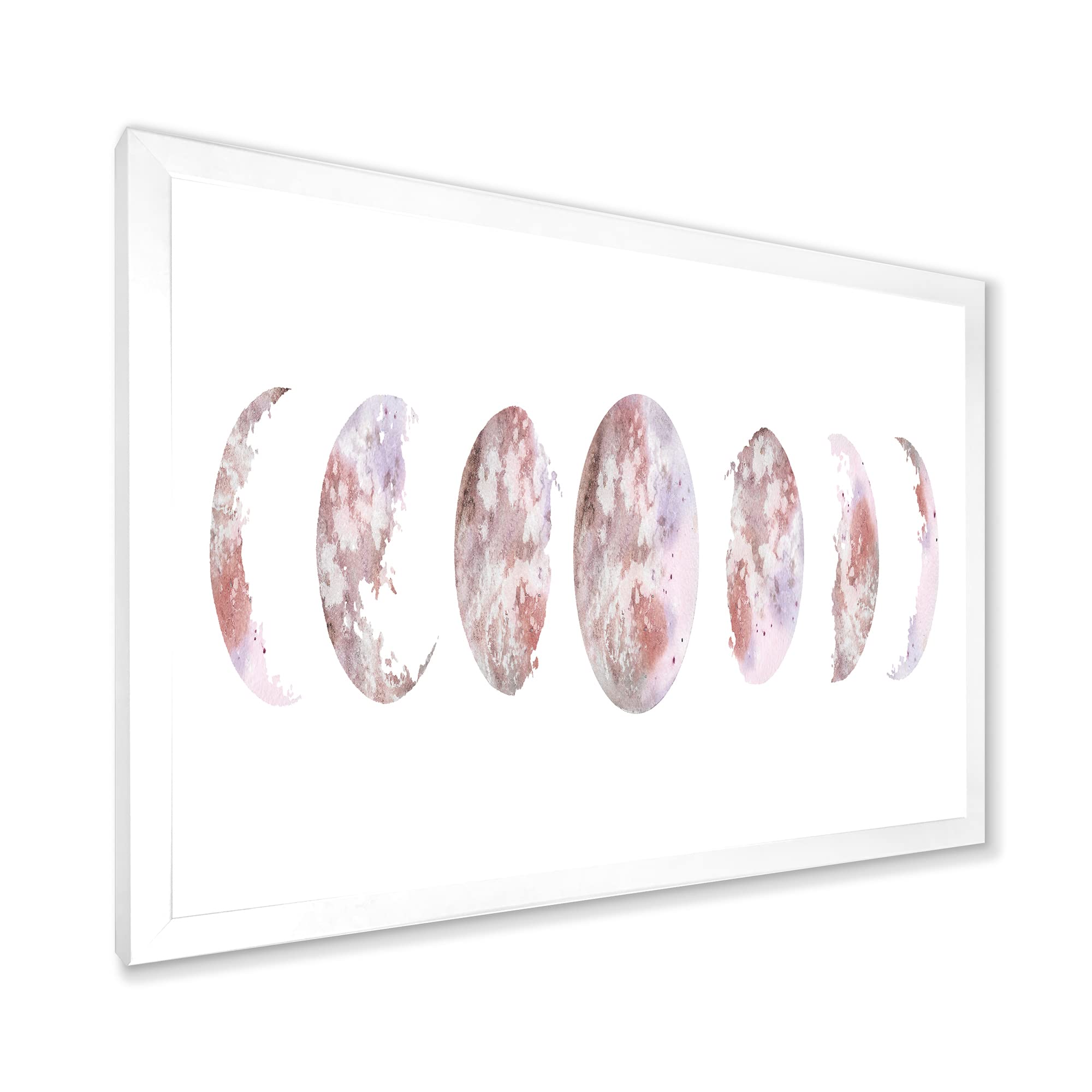 DesignQ Moon Phases Modern Framed Wall Art - Celestial Decor for Living Room, Bedroom & Office - Perfect Home Decor Gift for Astronomy Lovers