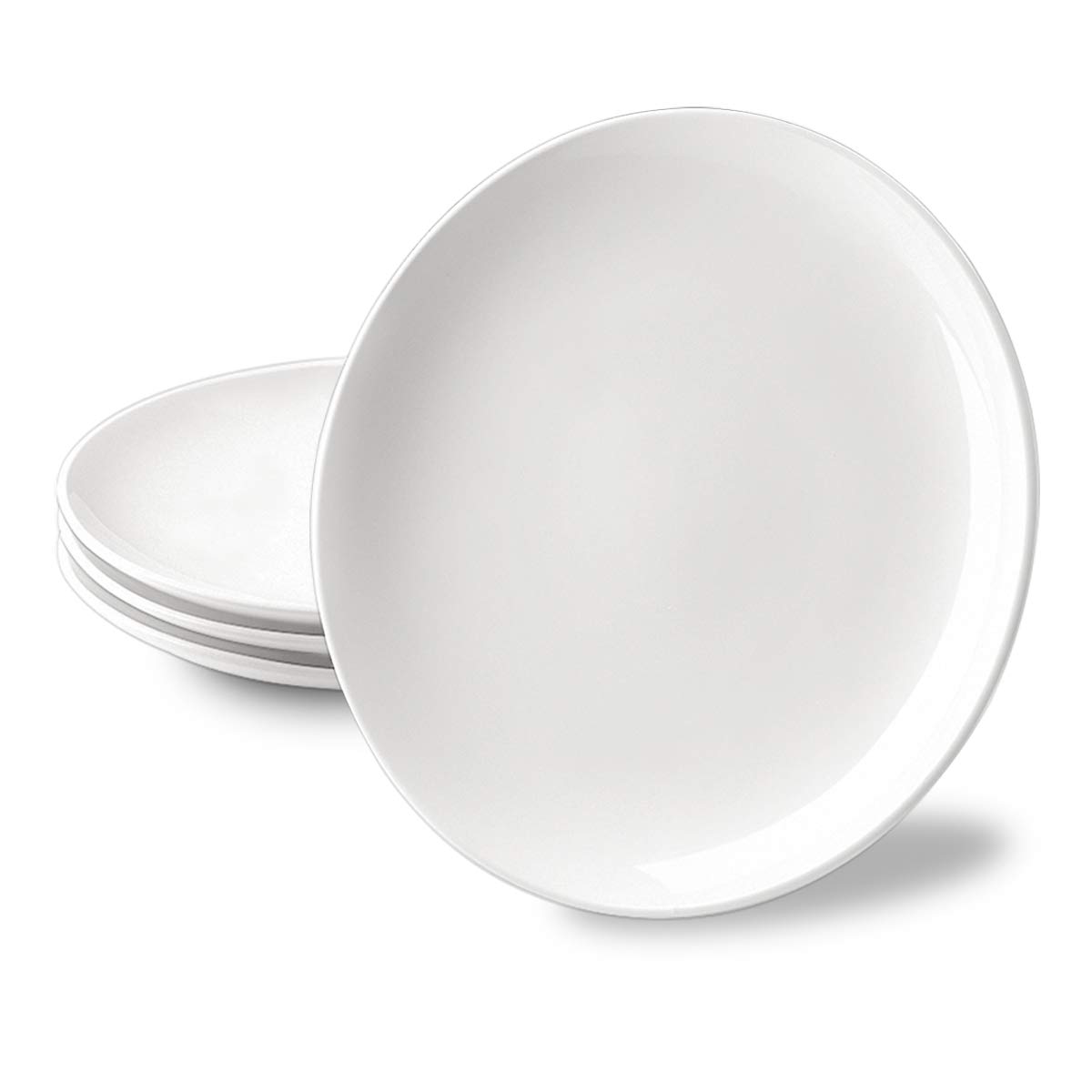 Delling 10-Inch Durable Porcelain Dinner Plates Set of 4 & 7-Inch White Dessert/Salad Plates Set of 6 - Elegant Tableware for Restaurants, Weddings, and Family Dining