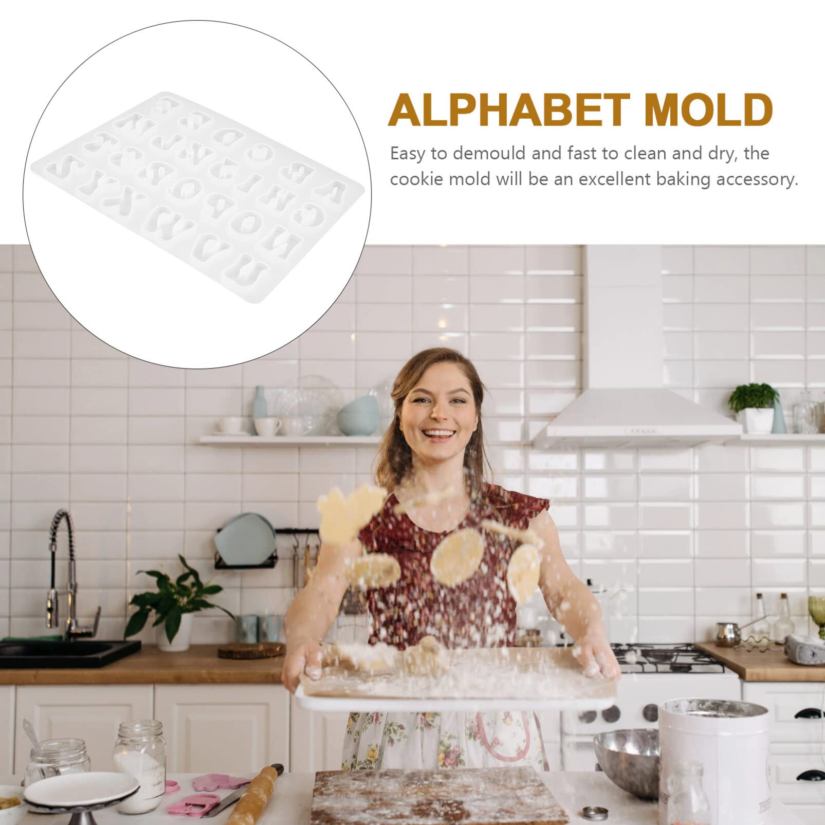 Alphabet Letter Stencil Silicone Mold Set for Cake, Fondant, Chocolate, Candy & Cookie Decorating - DIY Baking Tools for Birthday, Wedding & Party Desserts