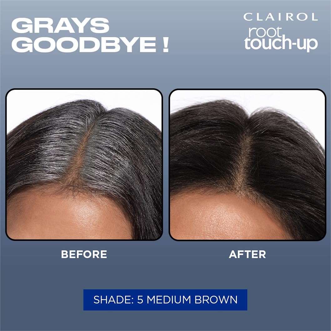 Clairol Root Touch-Up by Nice'n Easy Permanent Hair Dye - 4 Dark Brown Hair Color (2 Pack) | Covers Gray Roots & Provides Natural-Looking Color | Perfect for At-Home Hair Coloring & Quick Touch-Ups Between Salon Visits