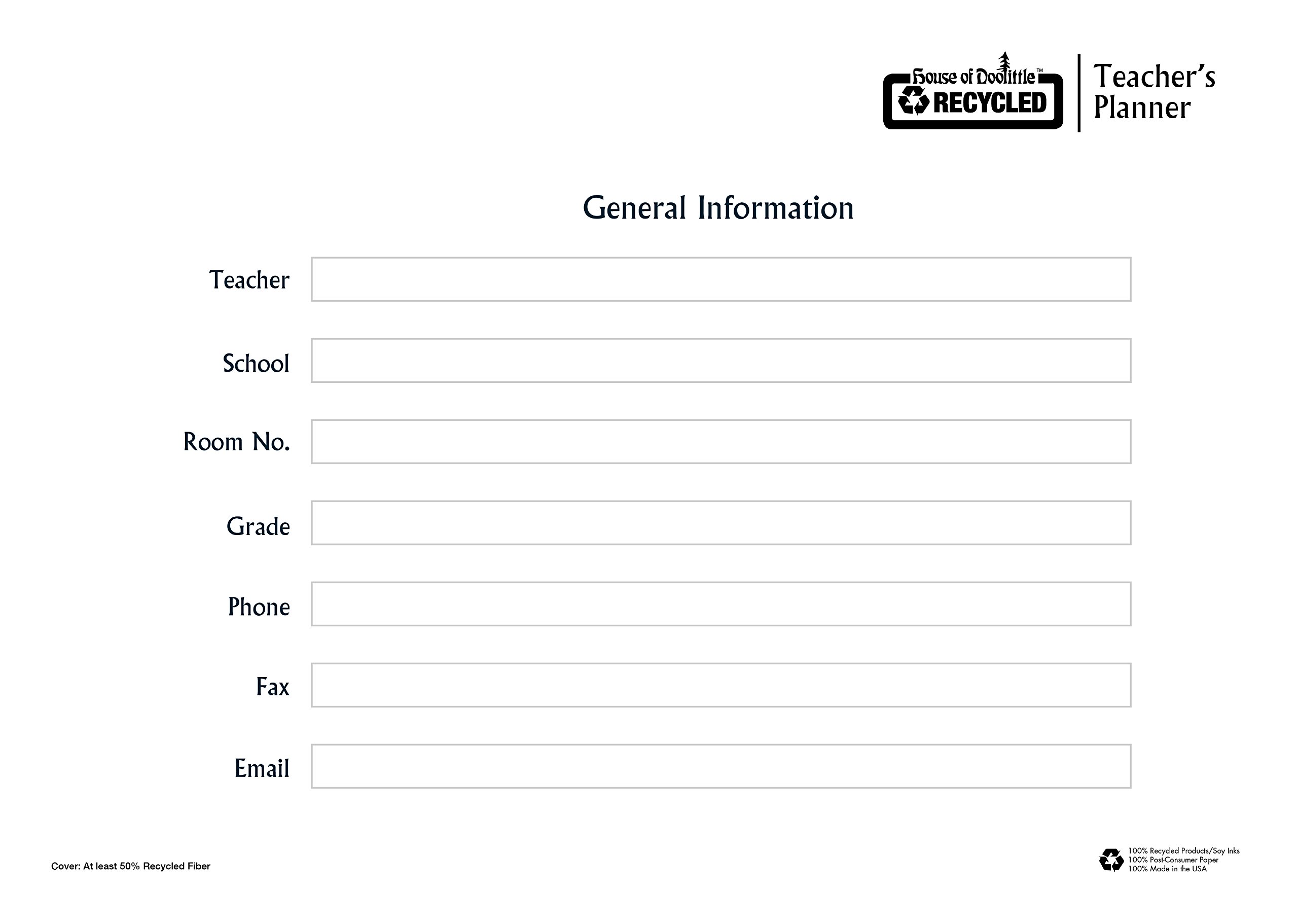 House of Doolittle Teachers Planner 2023-2024, 13