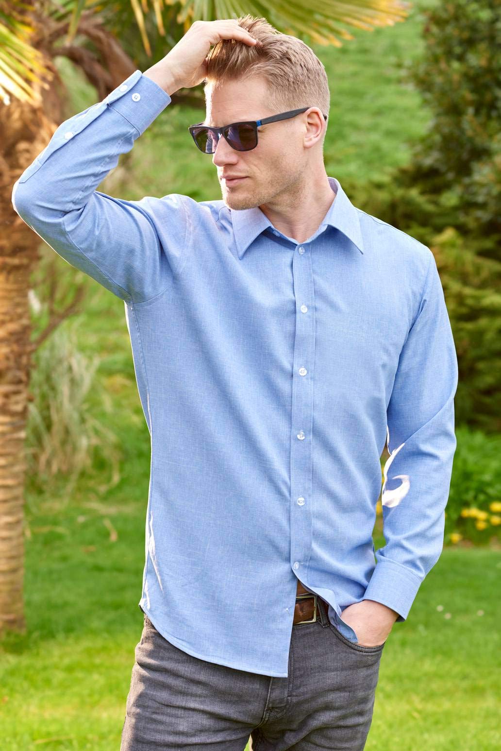 Men's Sweatproof Dress Shirt - Breathable Wrinkle-Free Business Casual Shirt for Office & Formal Wear | Perfect for Work, Weddings & Special Occasions