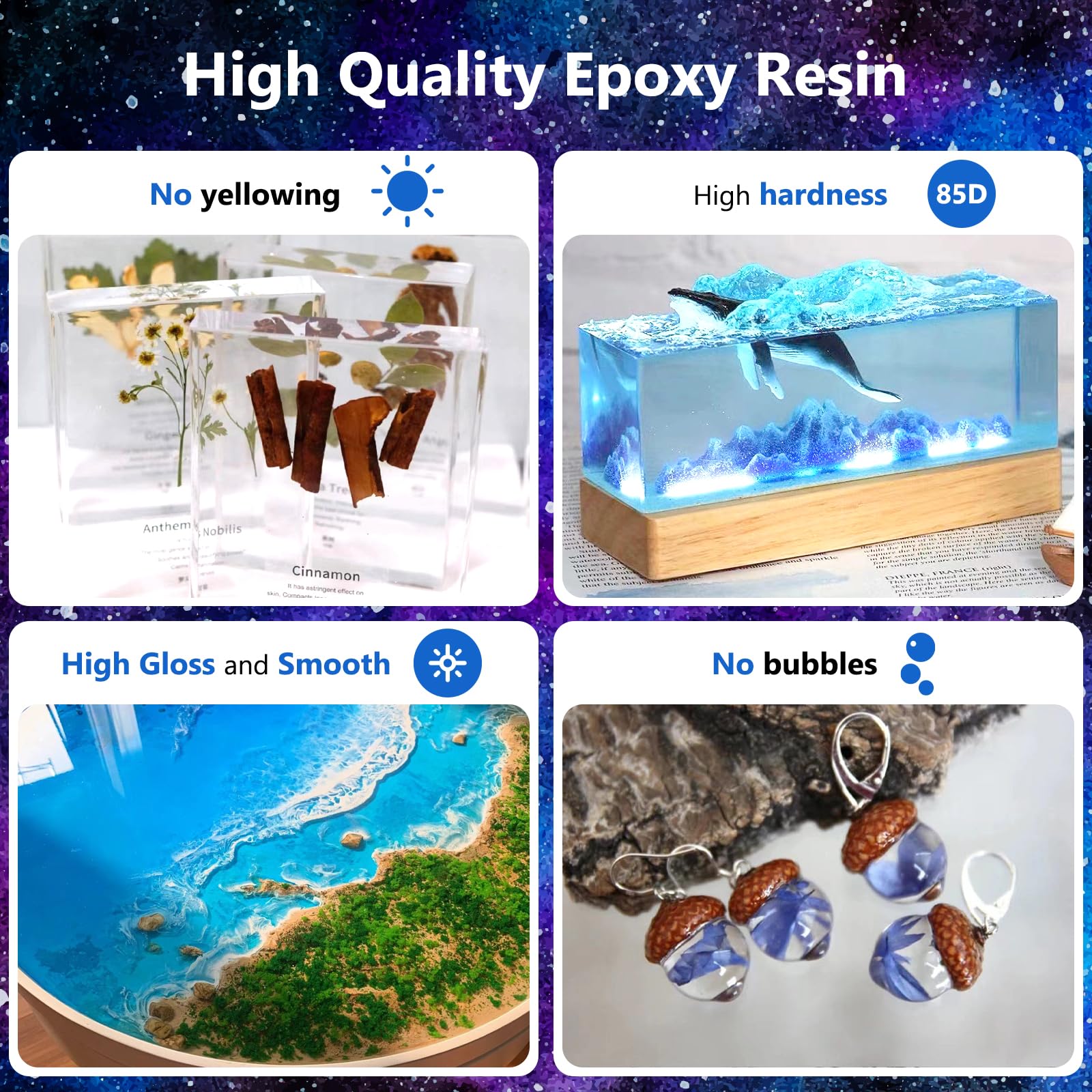 KISREL 4.5 Gallon Deep Pour Epoxy Resin Kit (2:1 Ratio) - Bubble Free, Low Odor, Crystal Clear for 2-4 Inch Thick Casting - Perfect for River Tables, Bar Tops, Wood Filling, Resin Art & DIY Crafts