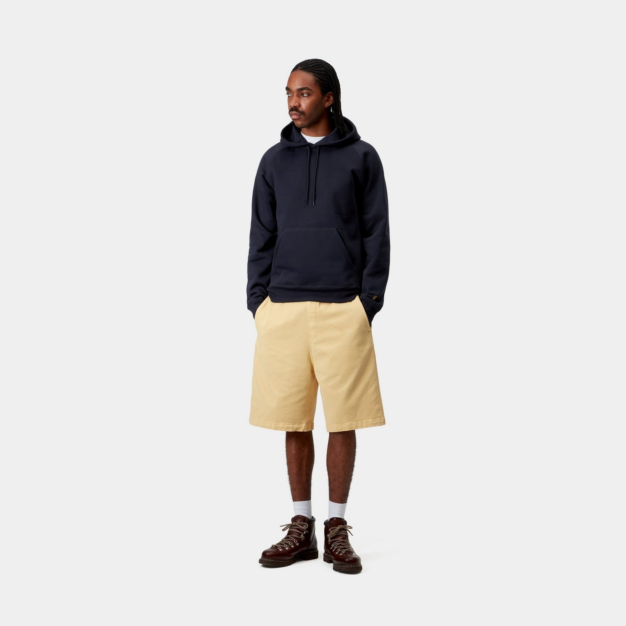 Men's Dark Navy Hooded Chase Sweatshirt - Cozy Pullover Hoodie for Casual Wear, Outdoor Activities & Street Style Fashion