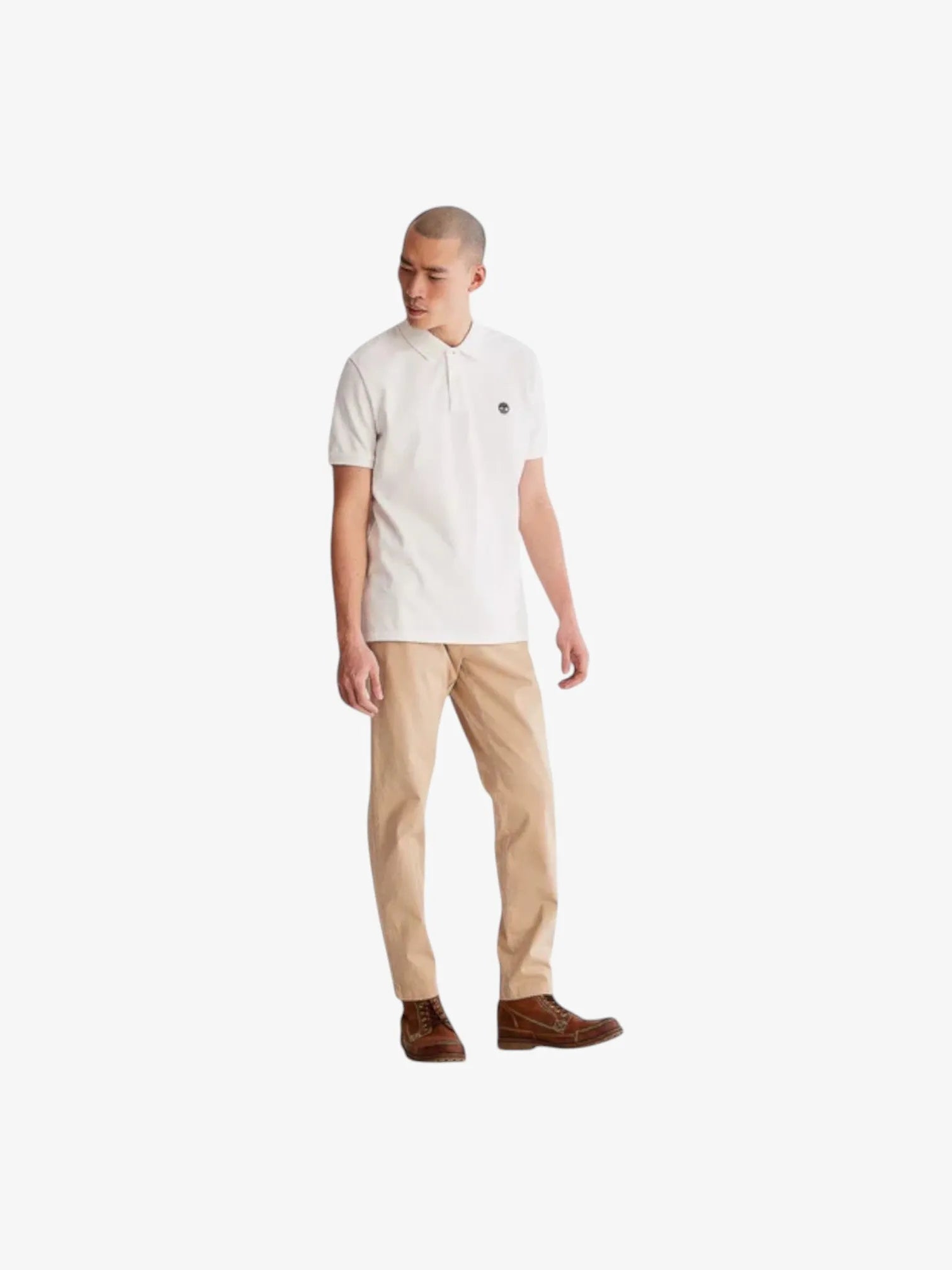 Timberland Men's Chomba Millers River Piqué Polo Shirt - Classic White Casual Wear for Outdoor & Business Occasions