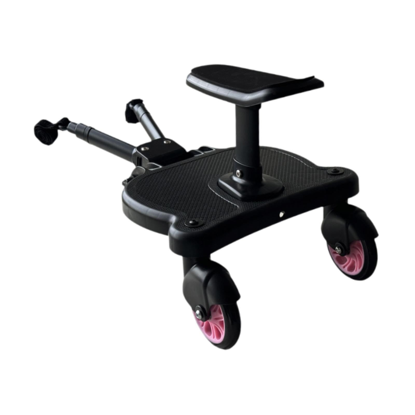 Universal Stroller Board for Kids - Ride-On Attachment Holds Up to 25kg/55lbs with Pink Wheels | Perfect for Toddlers & Siblings on Walks, Shopping & Travel
