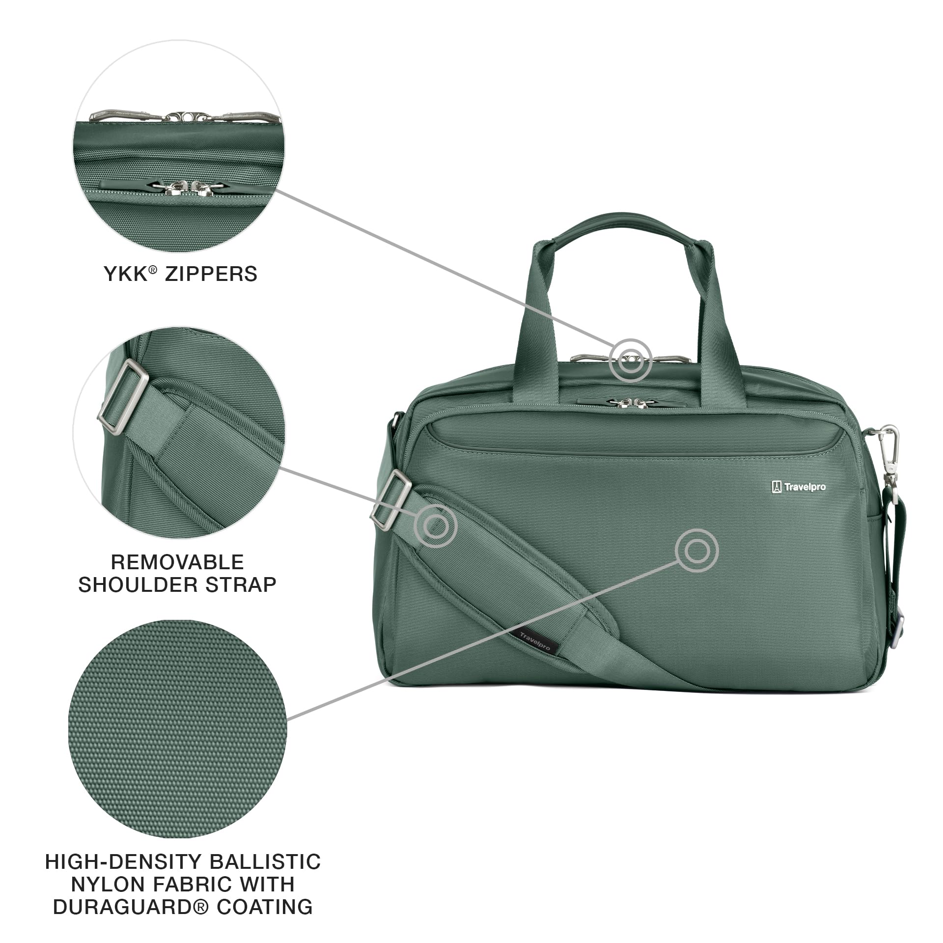 Travelpro VersaPack+ Lightweight Underseat Travel Tote Bag for Men & Women - 16.25 Inch Carry-On Luggage, Desert Sage Green - Perfect for Airplane, Business Trips & Weekend Getaways