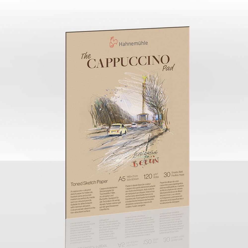 Premium Cappuccino Pad 120 GSM A5 Sketchbook - 30 Sheets for Artists, Students & Professionals | Perfect for Drawing, Sketching & Mixed Media Art Projects