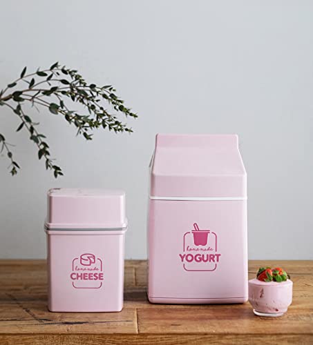 Roichen Non-Electric Yogurt Maker & Cheese Maker Set - BPA Free, 3 Colors (Pink) for Homemade Yogurt & Fresh Cheese - Perfect for Keto, Paleo & Healthy Snacks at Home