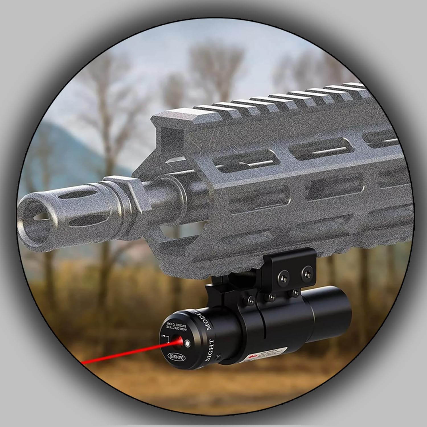 Tactical Green Laser Sight with Beam Dot - Picatinny Rail Mount Scope for Rifles & Pistols - Perfect for Hunting, Shooting Range & Home Defense