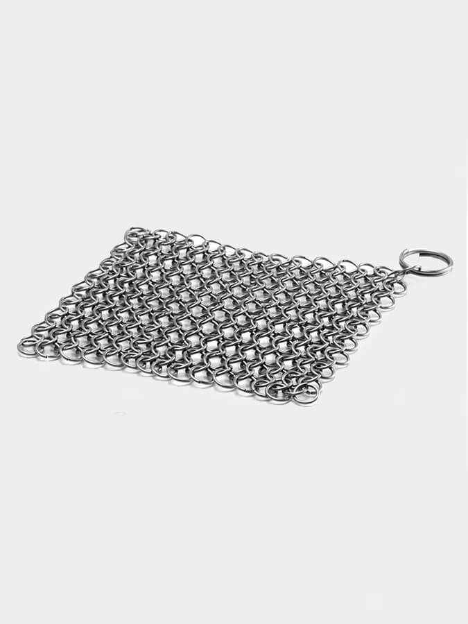 Petromax Chain Mail Cleaner for Cast Iron Pans - Heavy Duty Grill Scrubber for Rust Removal & Seasoning - Perfect for Outdoor Cooking & Camping