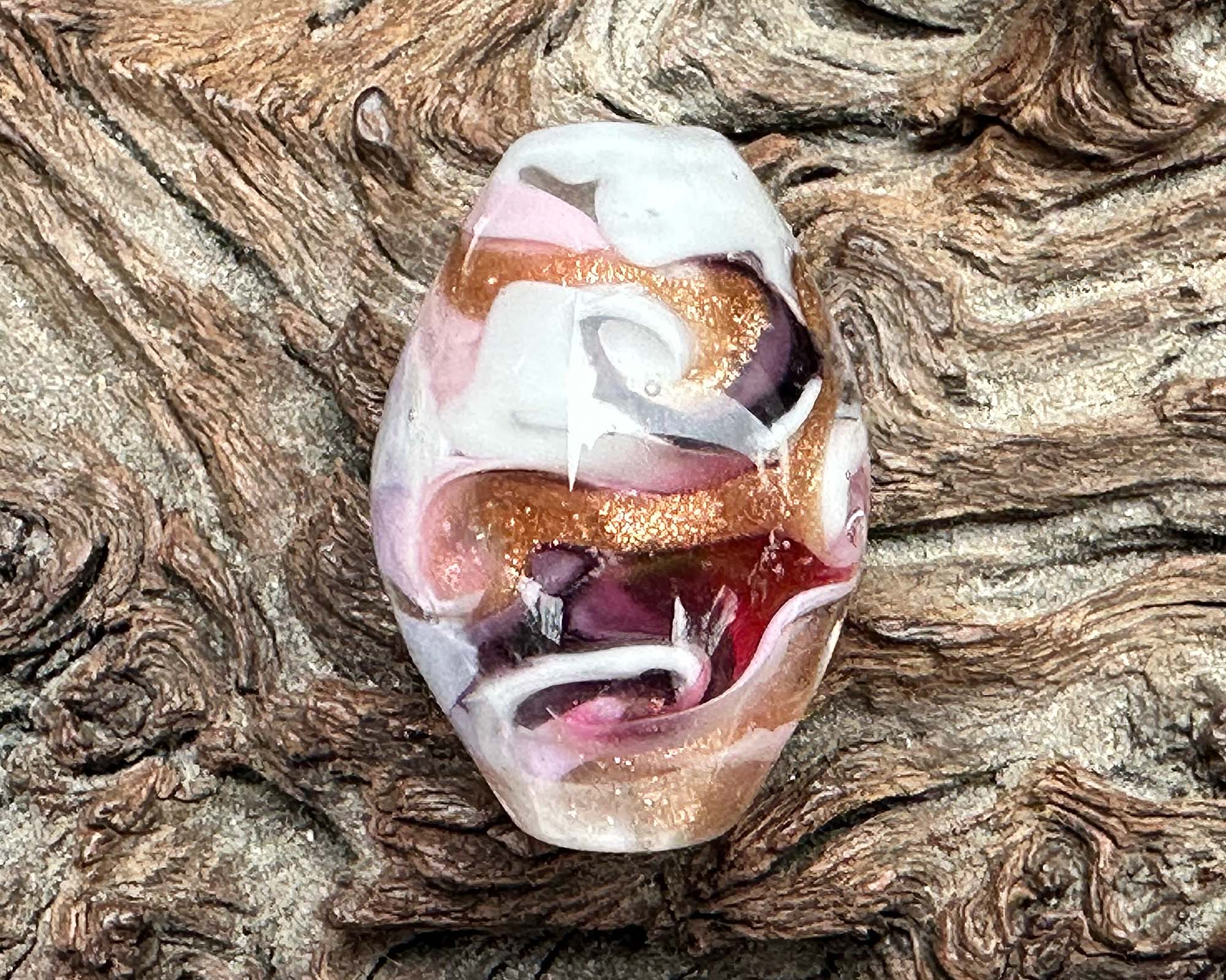 Handmade Soft Pastel Shimmer Lampwork Glass Focal Bead for Jewelry Making - Perfect for Necklaces, Bracelets & DIY Craft Projects