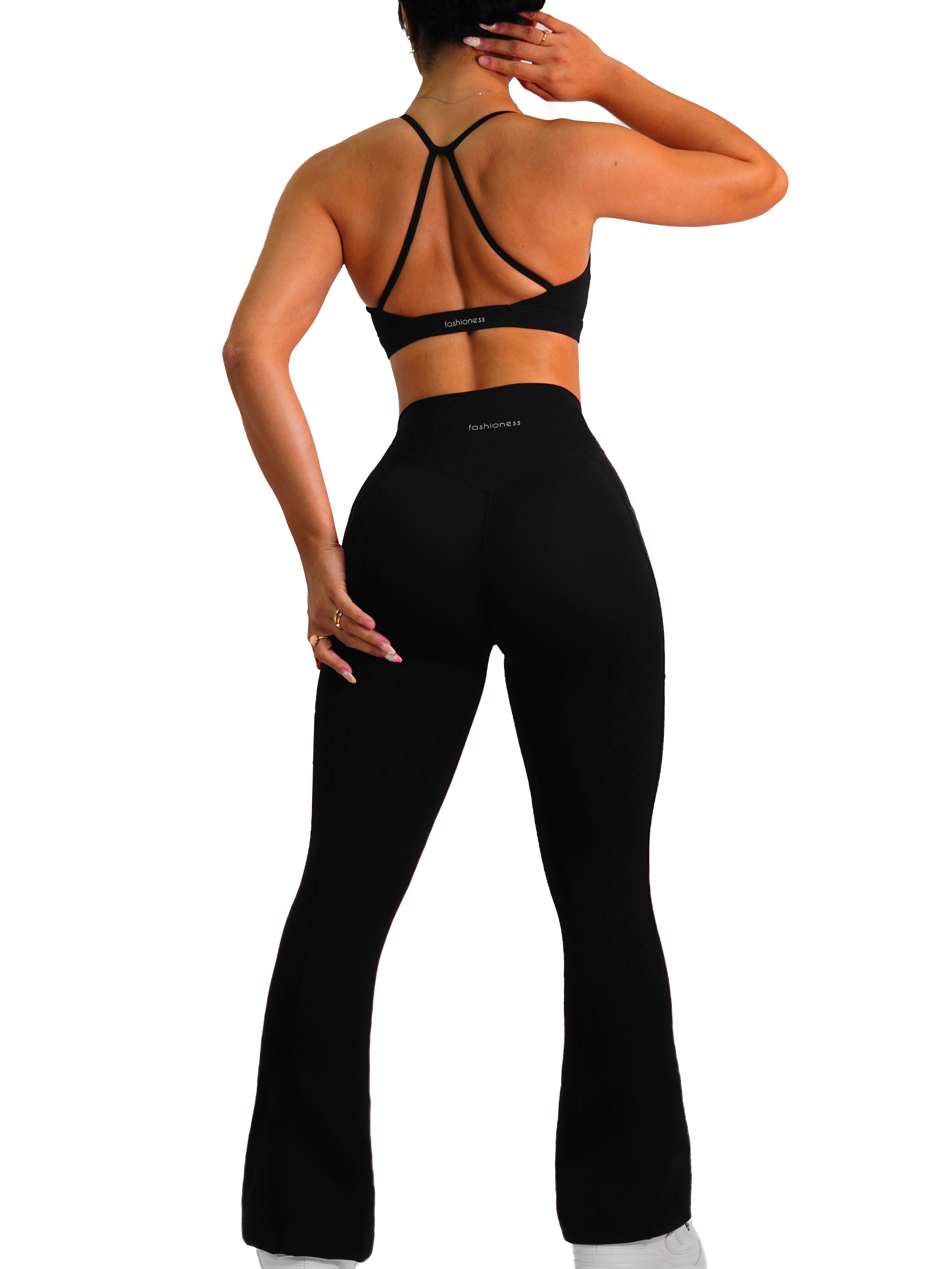Premium High-Waisted Fitted Straight Leggings for Women - Black - Comfortable Workout & Yoga Pants for Gym, Running & Everyday Wear