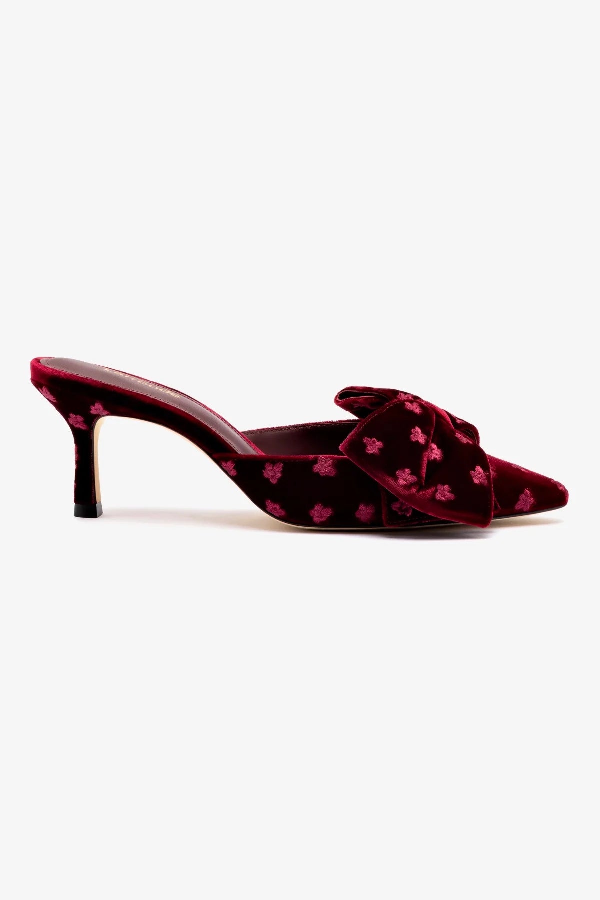 Mini Elle Pump In Wine Velvet - Women's Comfortable Low Heel Dress Shoes for Work, Party & Wedding - Perfect for Office, Cocktail Events & Formal Occasions