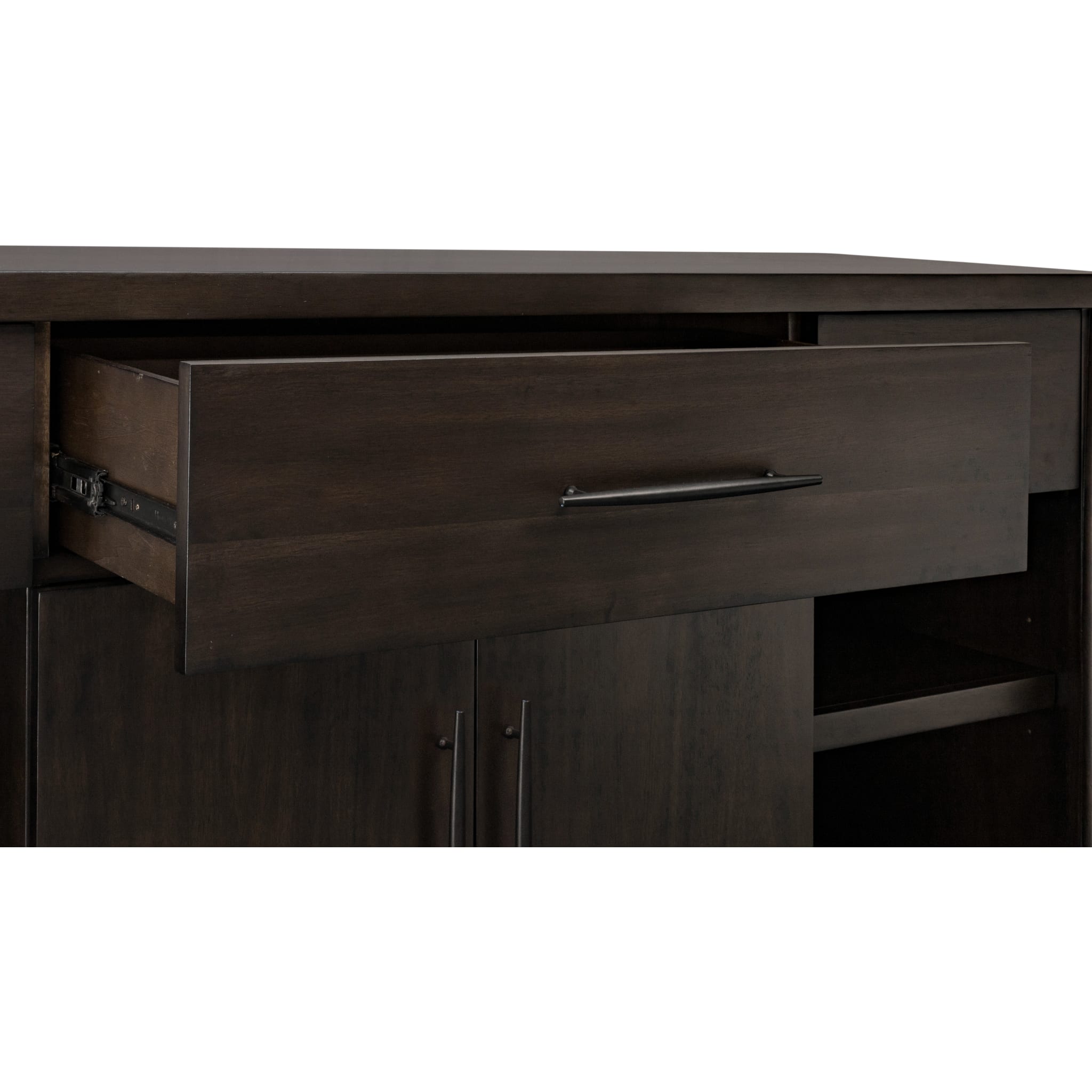 Koko Acacia Wood Sideboard in Minx - Rustic Solid Wood Buffet Cabinet for Dining Room, Living Room & Entryway Storage | Farmhouse Style Sideboard with 2 Doors & 3 Drawers