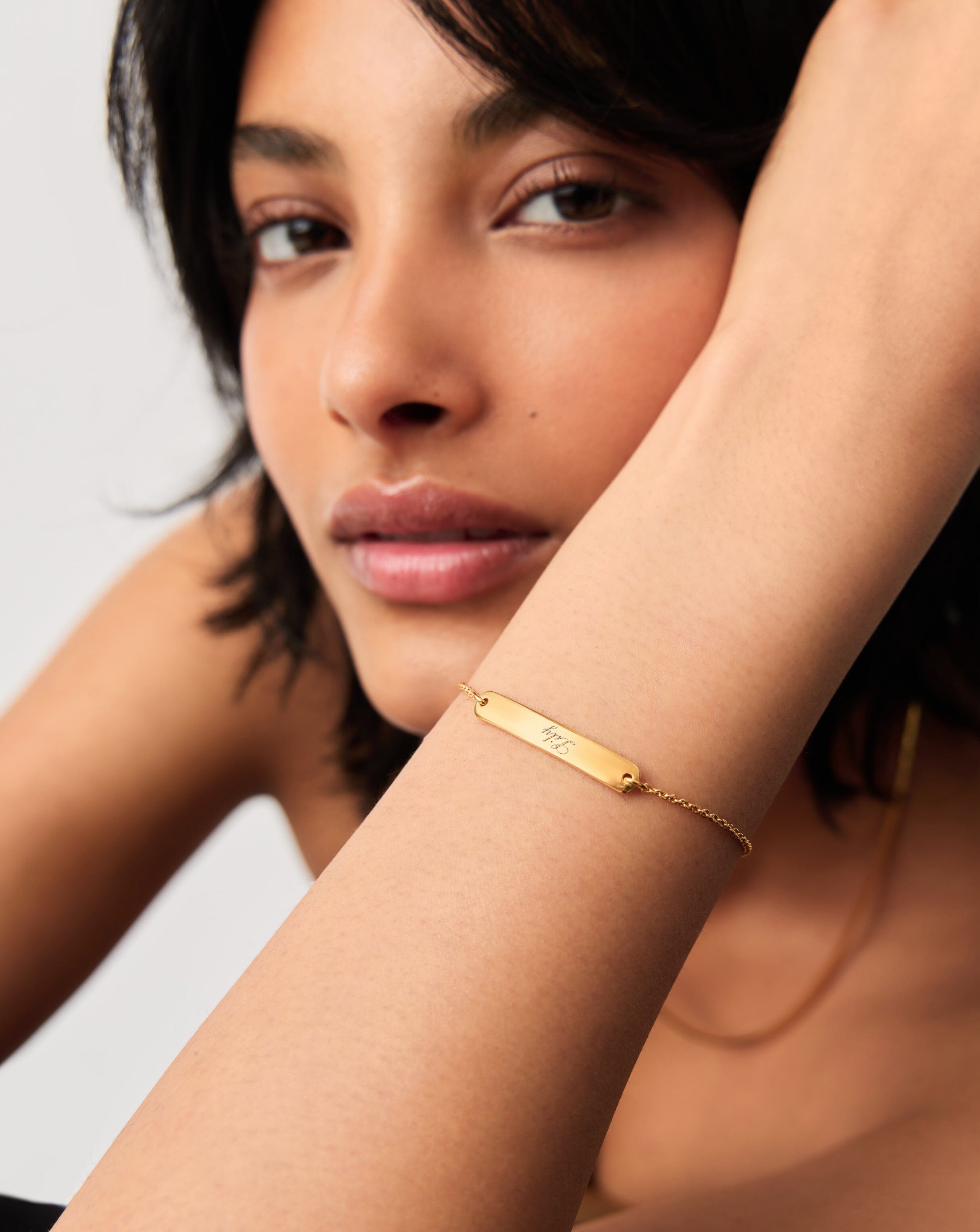 Engravable Bar Chain Bracelet for Women - 18k Gold Vermeil Personalized Jewelry Gift for Anniversary, Birthday & Special Occasions