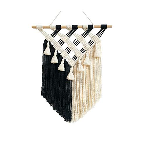 Hand-Woven Boho Tapestry Wall Hanging - Macrame Fringed Wall Art Decor for Living Room, Bedroom & Headboard - Perfect for Bohemian Home Decor & Meditation Spaces
