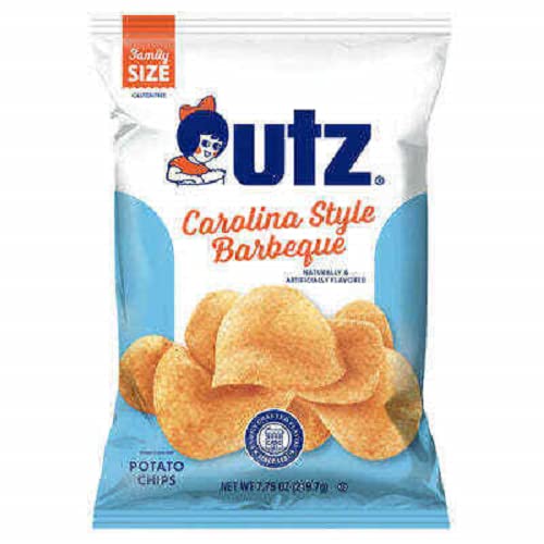 Utz Quality Foods Carolina Style BBQ Potato Chips - Family Size (6 Bags) | Crunchy Snack for Parties, Picnics & Game Nights