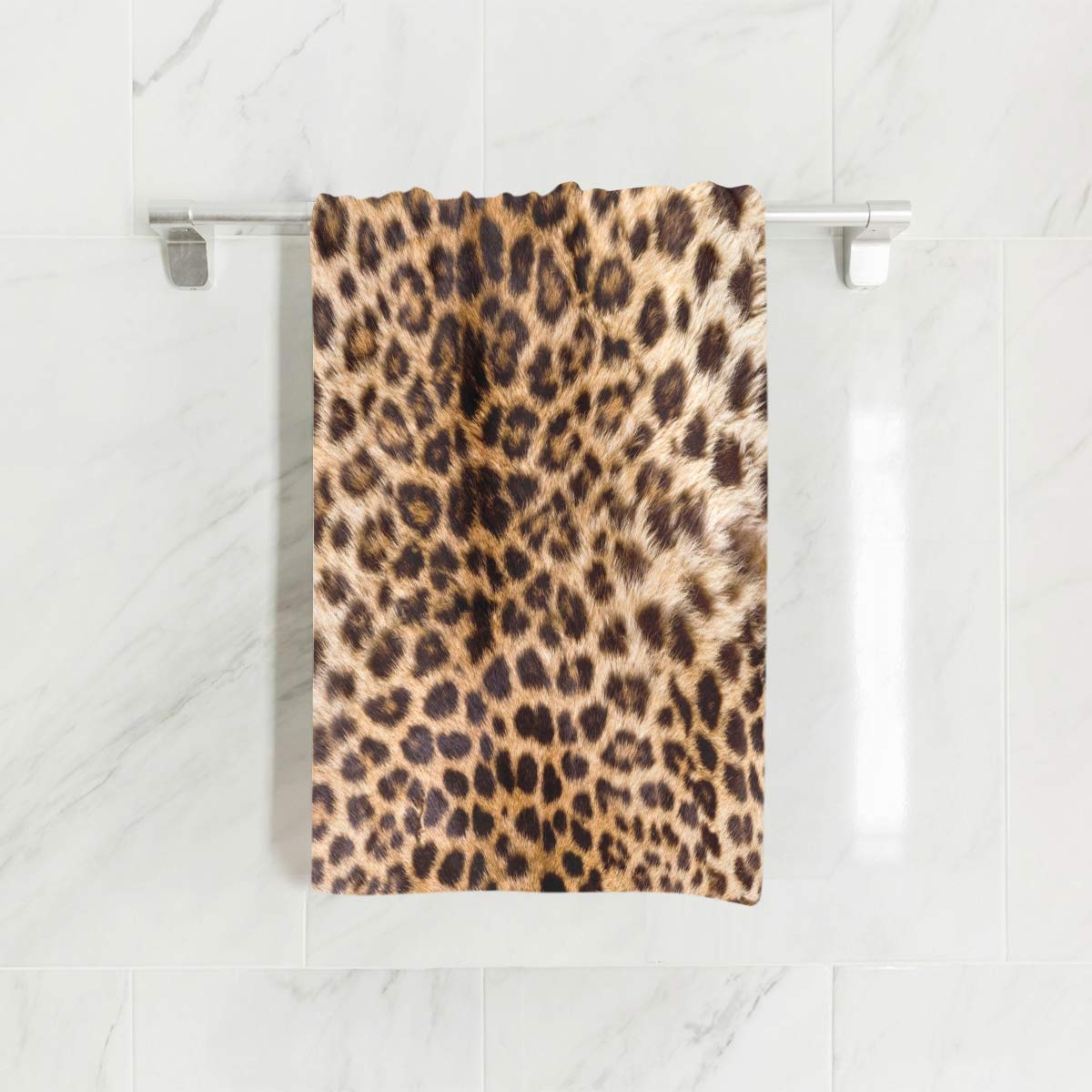 ALAZA Ultra Soft Real Leopard Print Hand Towel & Washcloth - 16