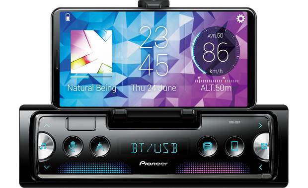 Pioneer SPH-10BT Single DIN Car Stereo with Smartphone Integration, Bluetooth, Cradle & Smart Sync - Perfect for Hands-Free Calling & Music Streaming in Your Vehicle