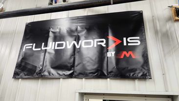 Fluidworks 3'x6' Custom Printed Shop Banner - Durable Vinyl Business Sign for Retail Stores, Garages & Workshops | Indoor & Outdoor Advertising