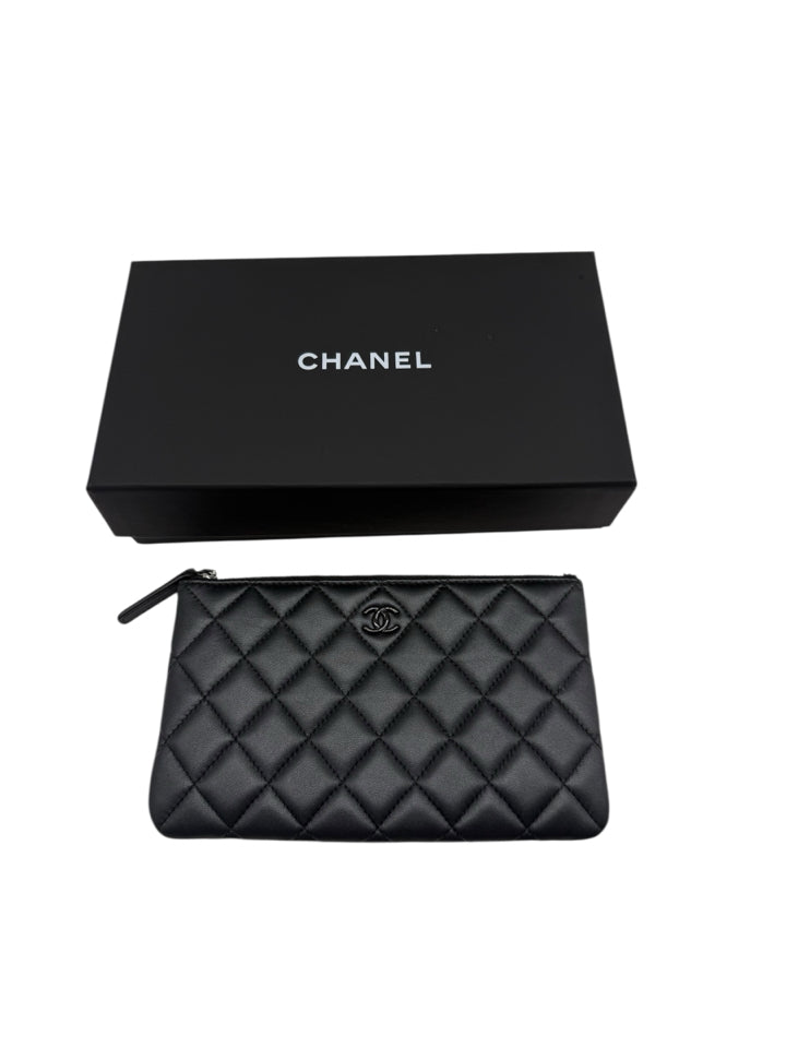 Chanel Lambskin Quilted Cosmetic Pouch - Luxury Leather Makeup Bag for Women, Travel Organizer & Everyday Essentials Case (Perfect for Travel, Gifts & Daily Use)