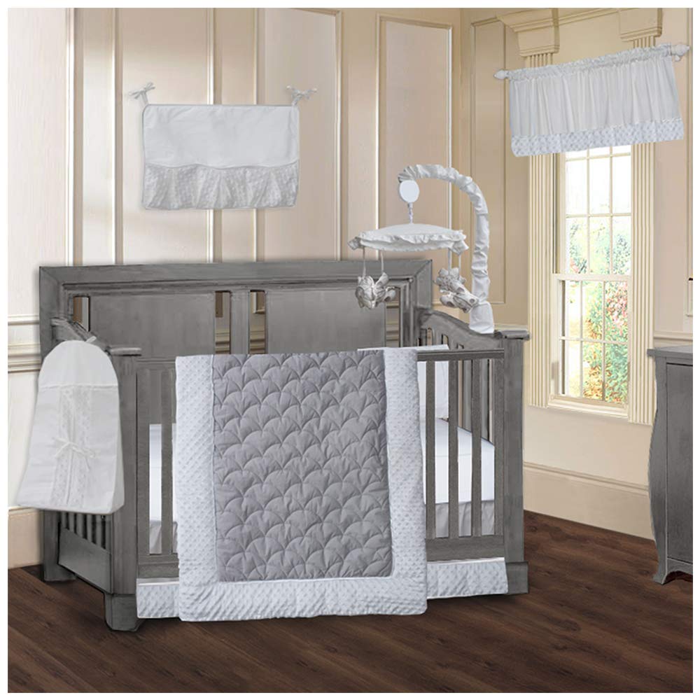 Luxury Minky White 9-Piece Baby Crib Bedding Set - Soft Nursery Set for Boys & Girls - Perfect for Crib, Bassinet, and Toddler Bed Decor