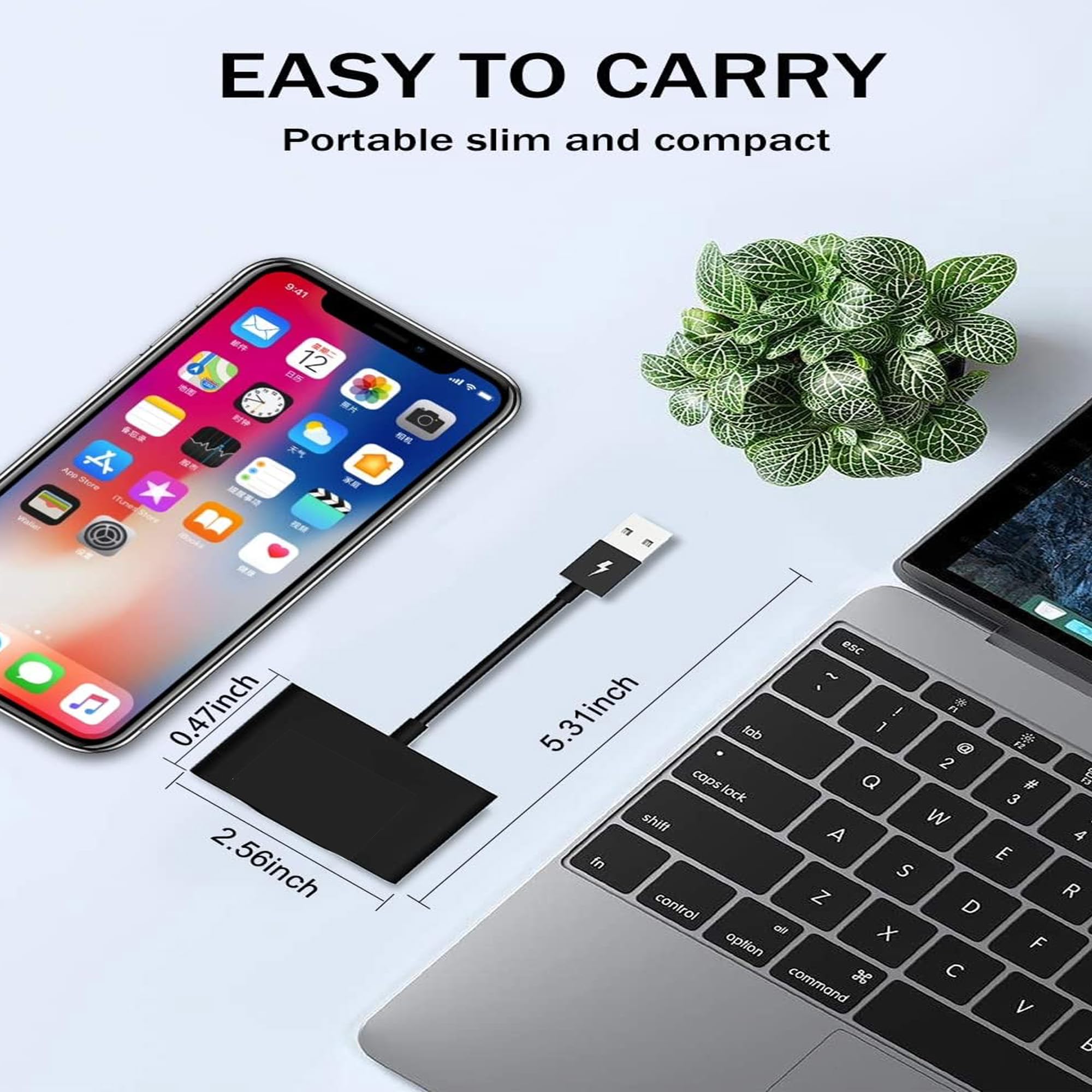 Wireless CarPlay Adapter for iPhone - Fast & Stable Connection Converts Wired to Wireless CarPlay - Plug & Play for iOS 10+ - Zero Latency Streaming to Car Display (Black) - Perfect for Commuting, Road Trips & Hands-Free Driving