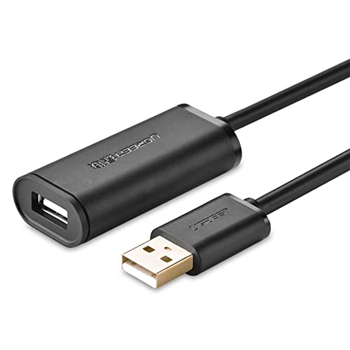 UGREEN Active USB 2.0 Extension Cable 15FT - Male to Female Repeater Extender Cord for Printer, VR Headsets (Oculus Rift/HTC Vive), Gaming Consoles (Xbox/PlayStation), Webcams & Security Cameras | High-Speed Data Transfer | Durable & Flexible Design for Home & Office Use