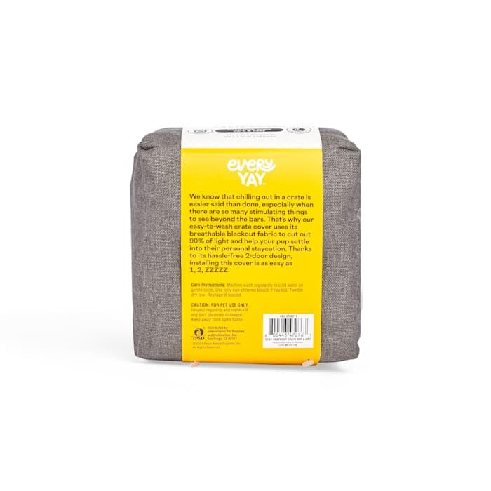 EveryYay Happy Place Grey Blackout Dog Crate Cover 37