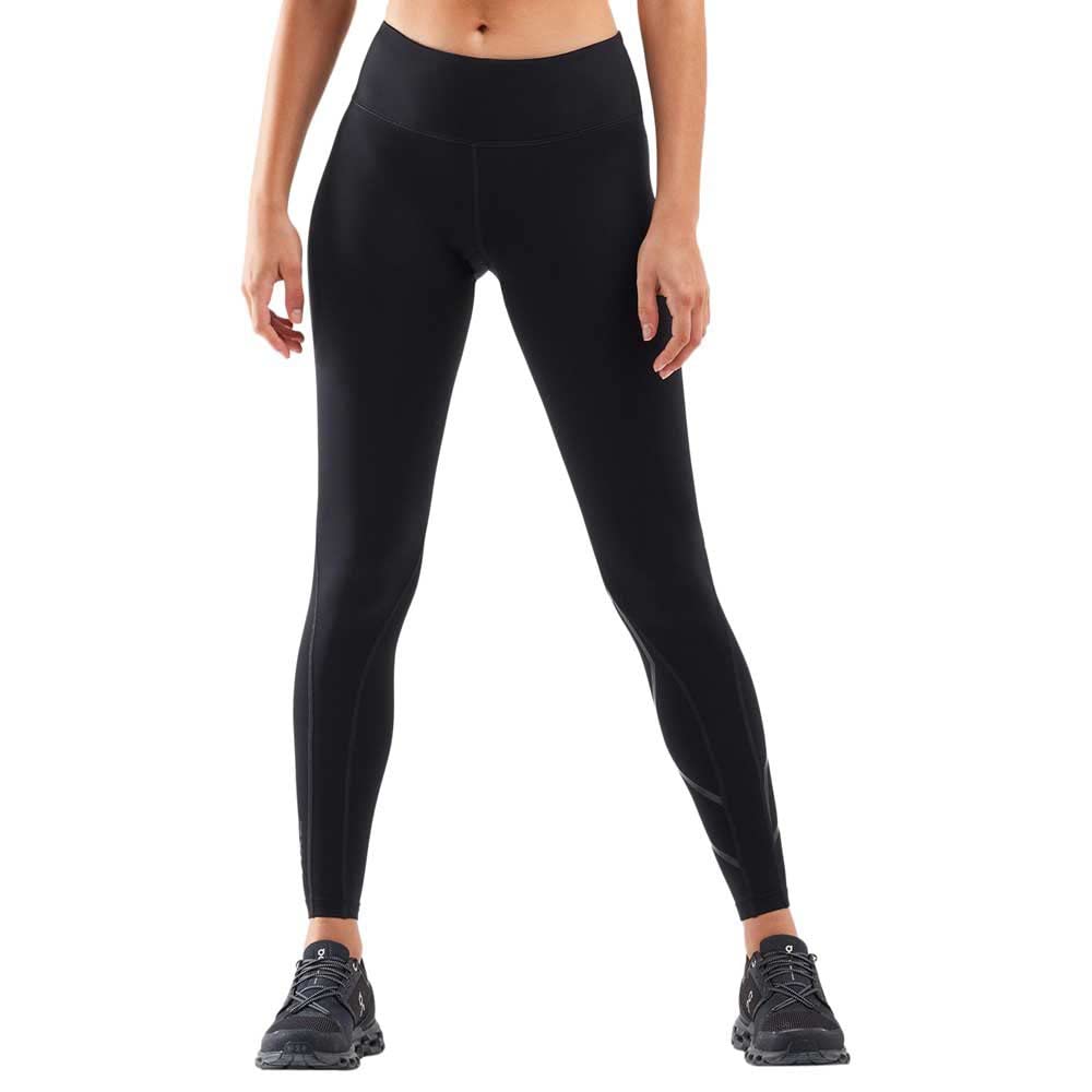 2XU Women's Ignition Mid-Rise Compression Tights - High Performance Workout Leggings for Running, Yoga & Gym Training | Moisture-Wicking & Muscle Support