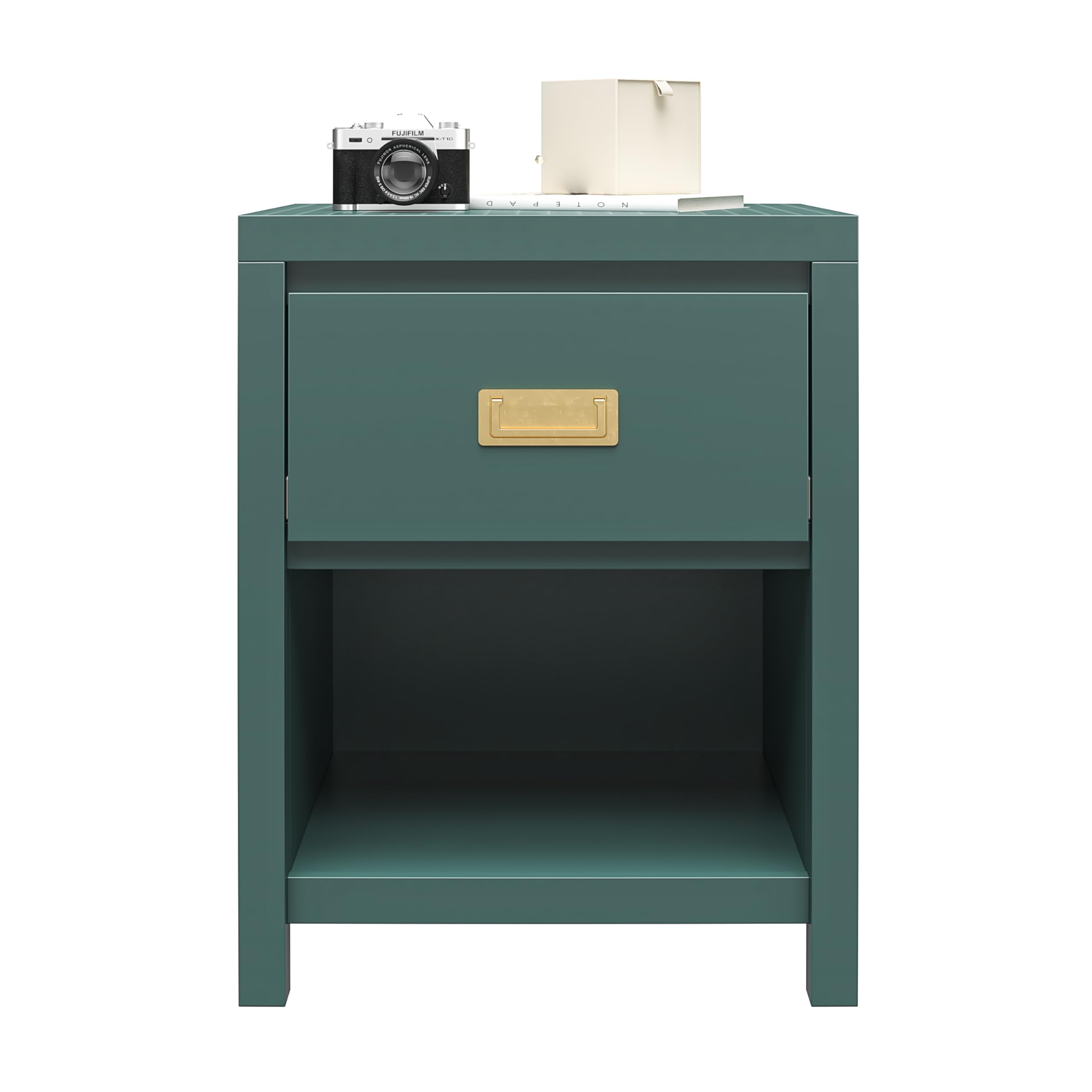 Little Seeds Monarch Hill Haven Kids' 1 Drawer Nightstand, Hunter Green - Perfect for Bedroom Storage & Organization, Nursery Furniture, Kids Room Decor