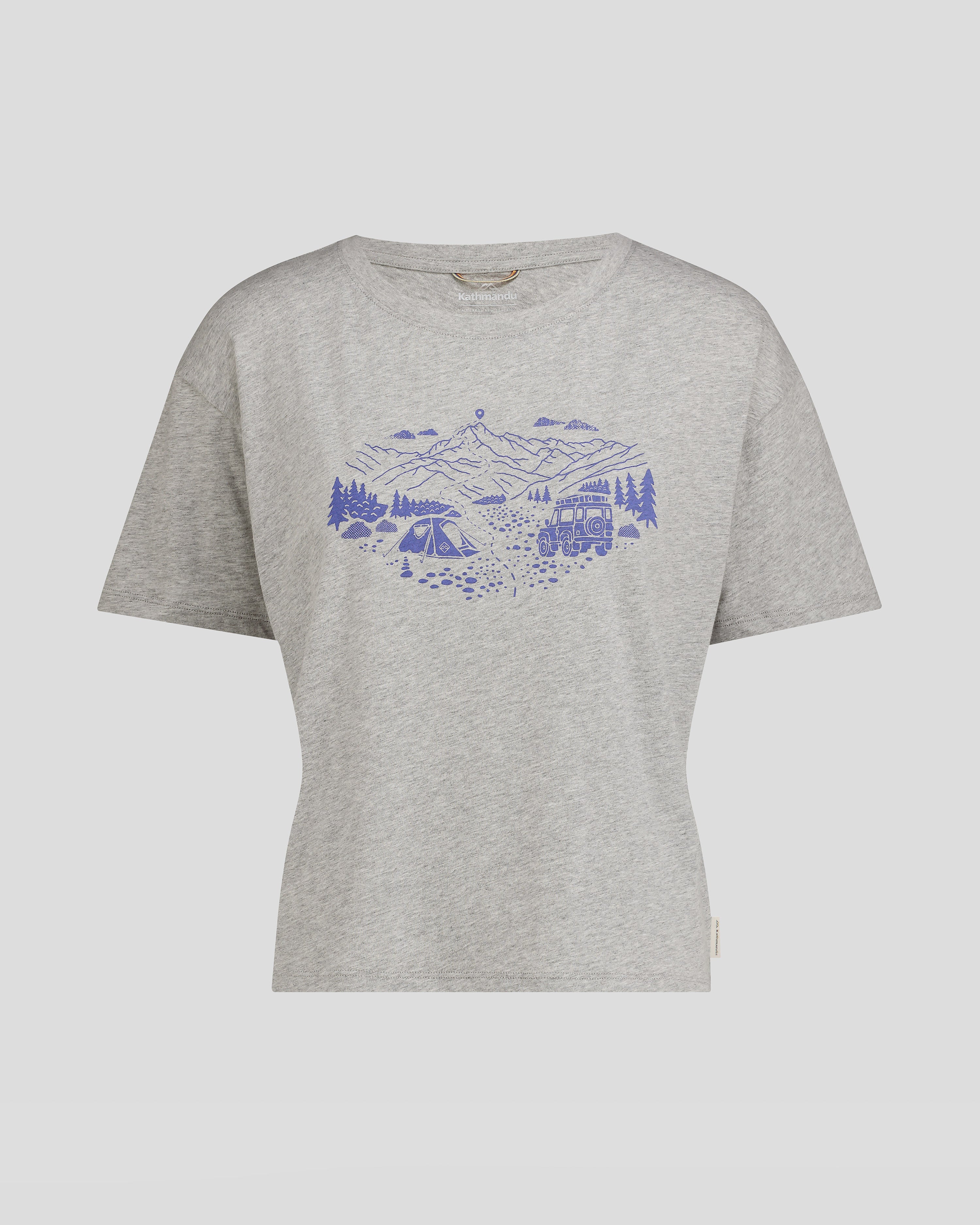 Organic Cotton Women's Ridgeline T-Shirt - Light Grey Marle | Soft & Breathable Casual Tee for Everyday Wear, Workouts & Outdoor Activities