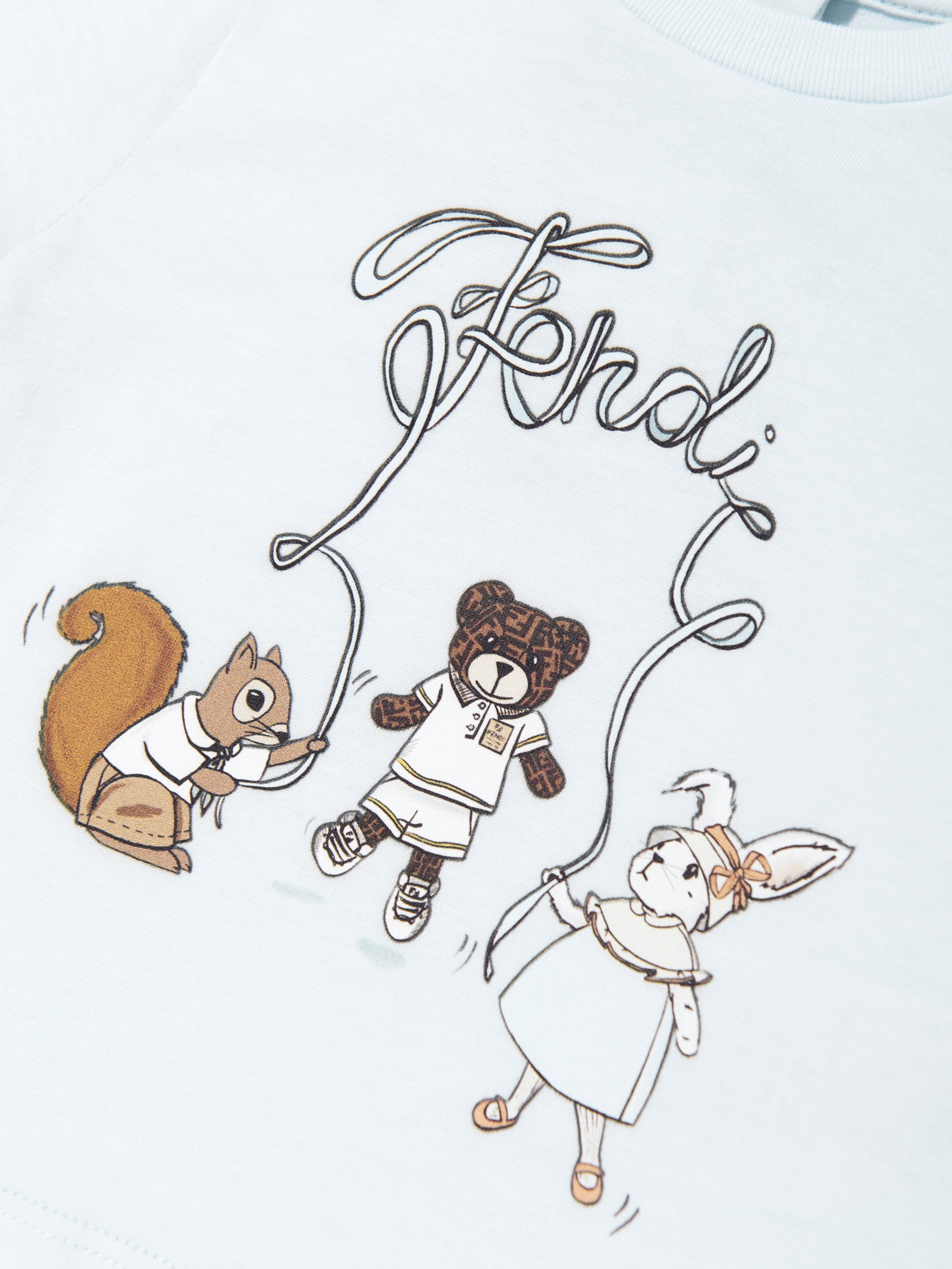 Blue Baby Animal Logo T-Shirt - Soft Cotton Kids Tee for Casual Wear & Playtime