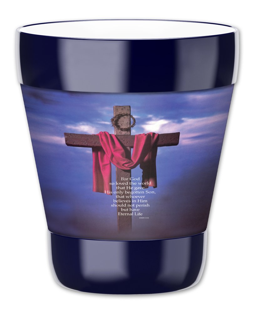 12oz Insulated Low Ball Tumbler with Removable Wetsuit Cover - 'For God So Loved' Bible Verse - Perfect for Coffee, Tea & Cold Drinks at Home, Office or Travel