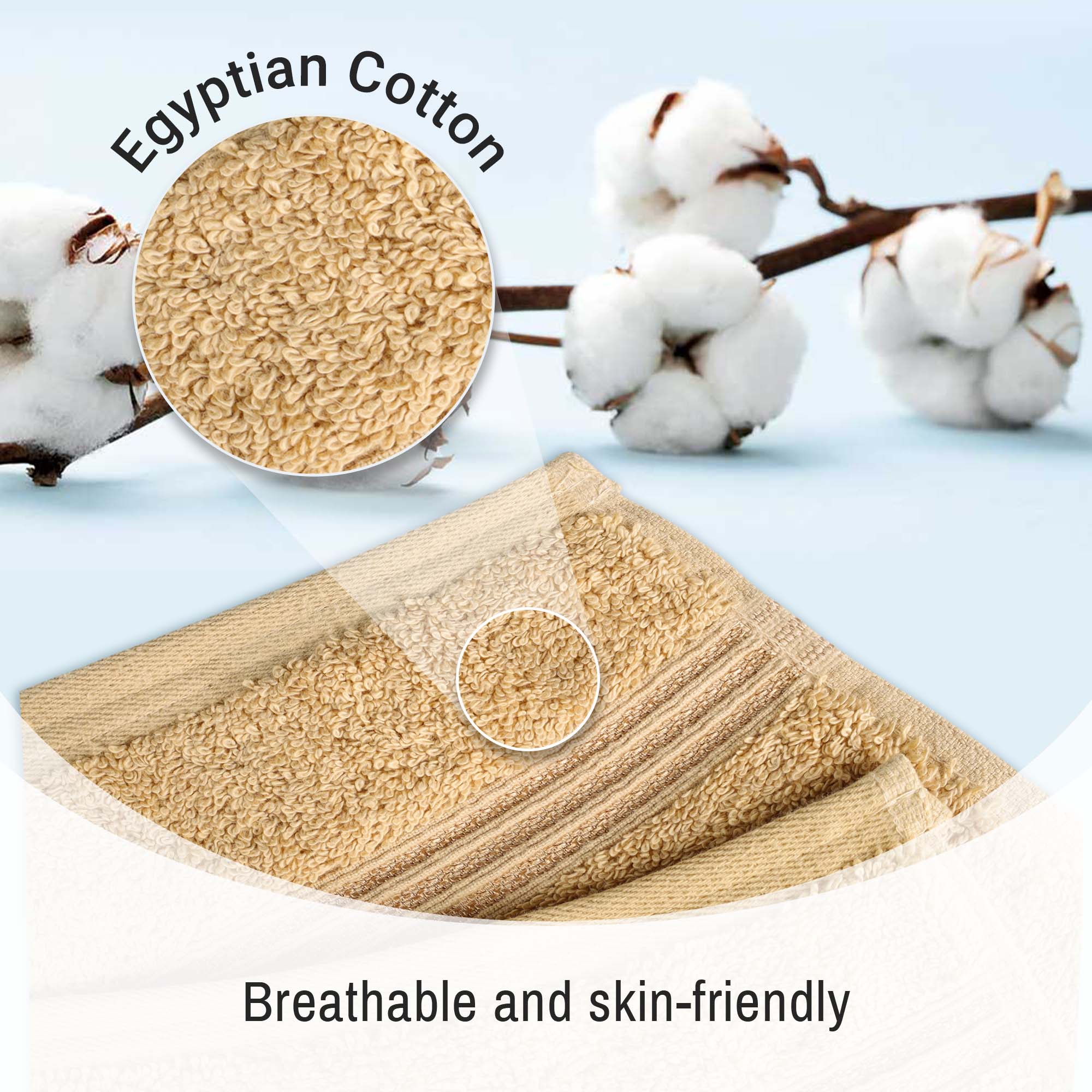 Premium Egyptian Cotton 3-Piece Towel Set - Ultra Soft, Highly Absorbent Bath Towels for Spa, Bathroom & Luxury Home Use