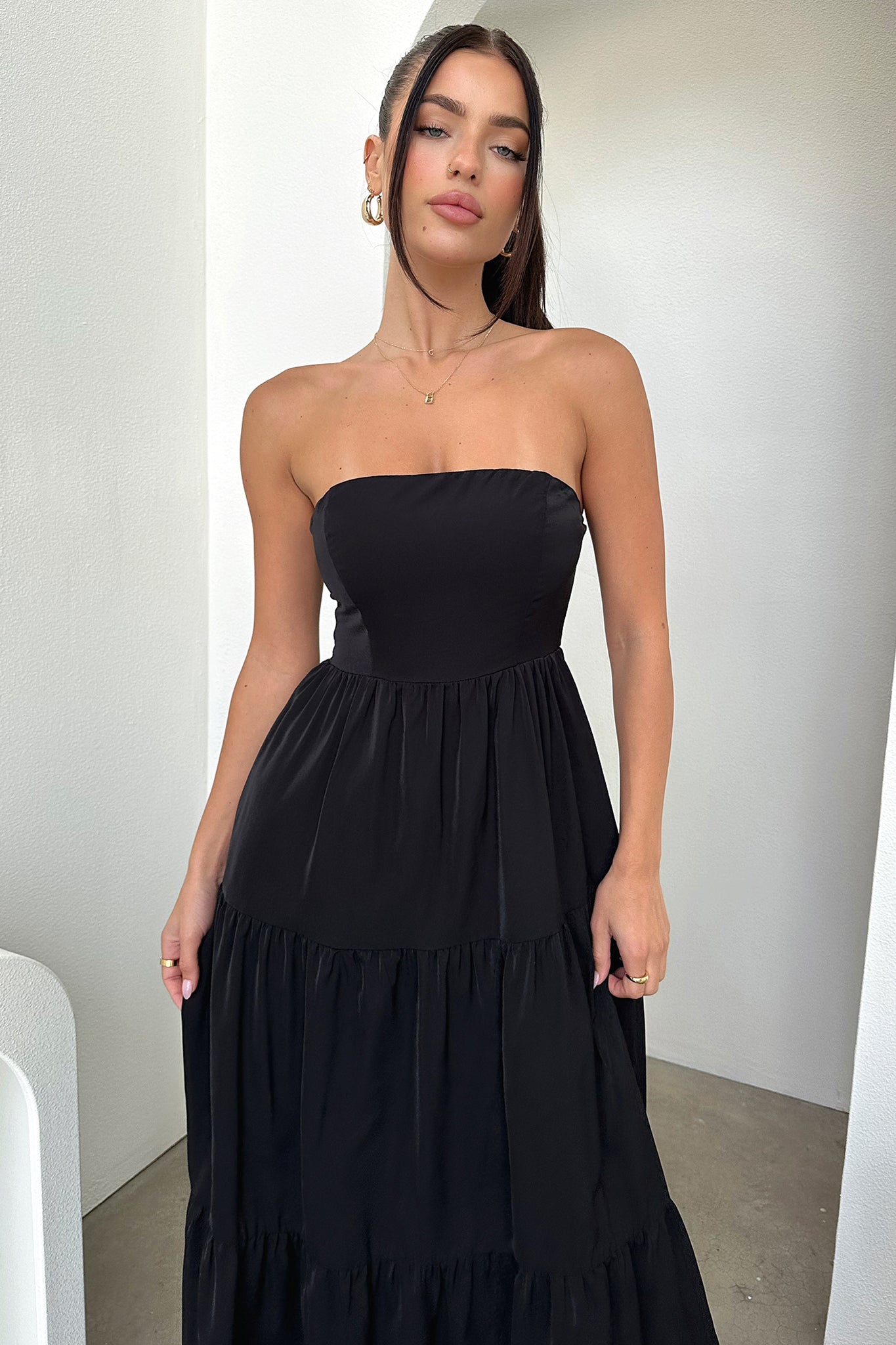 Hailey Maxi Dress for Women - Elegant Black Long Summer Dress for Beach, Party & Casual Wear