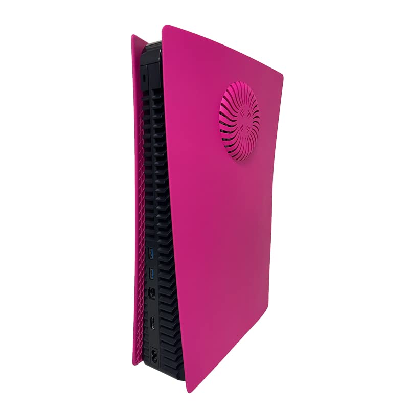 PS5 Replacement Side Plate Cover Case - Cooling Version with Turbo Vents for Playstation 5 Disc Edition | Shockproof ABS Faceplate with Anti-Scratch Protection in Nova Pink | Perfect for Gaming Setups & Console Protection