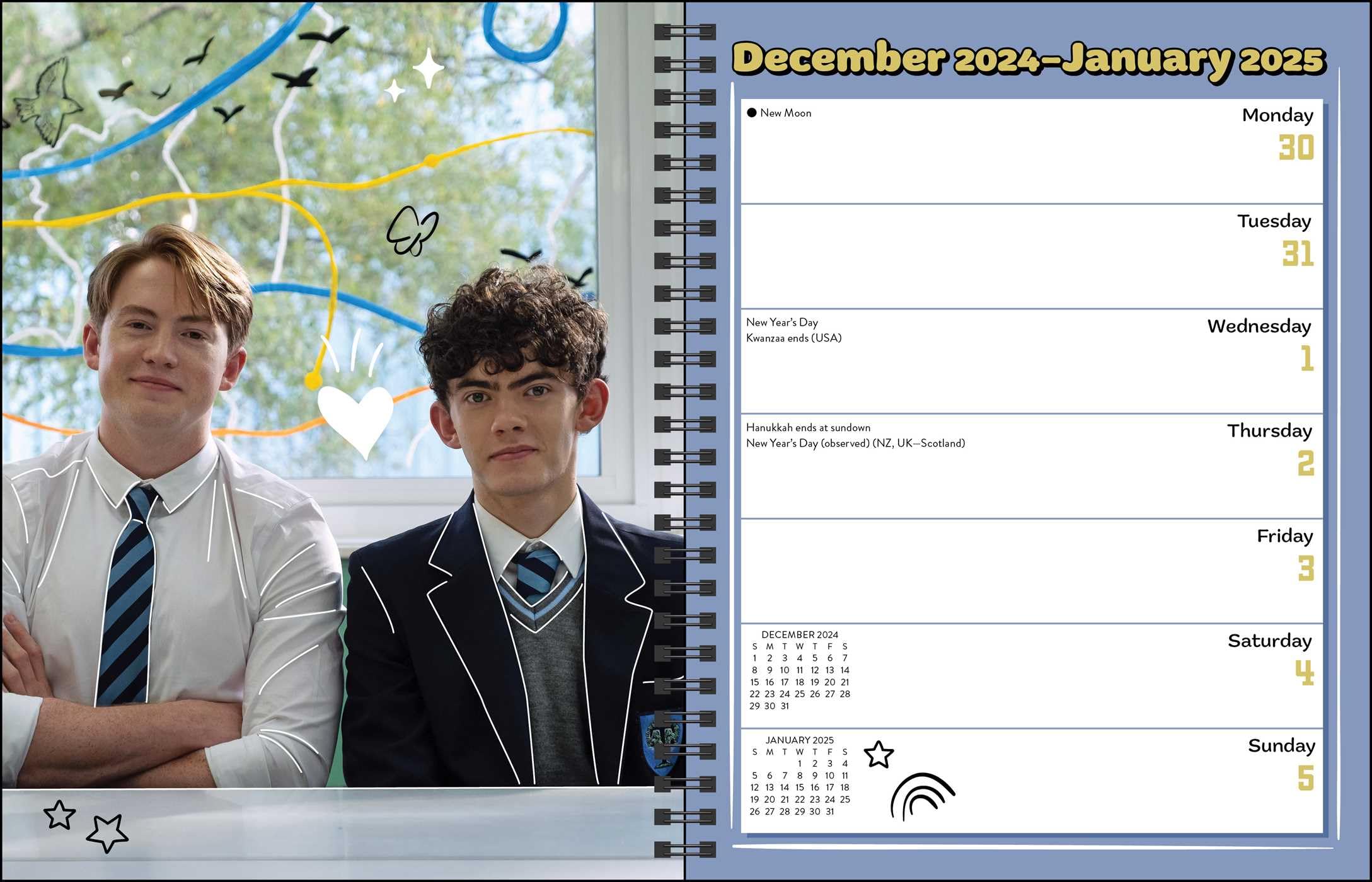 Heartstopper 16-Month 2024-2025 Weekly & Monthly Planner Calendar with Bonus Stickers - Perfect for School, Work, and Personal Organization