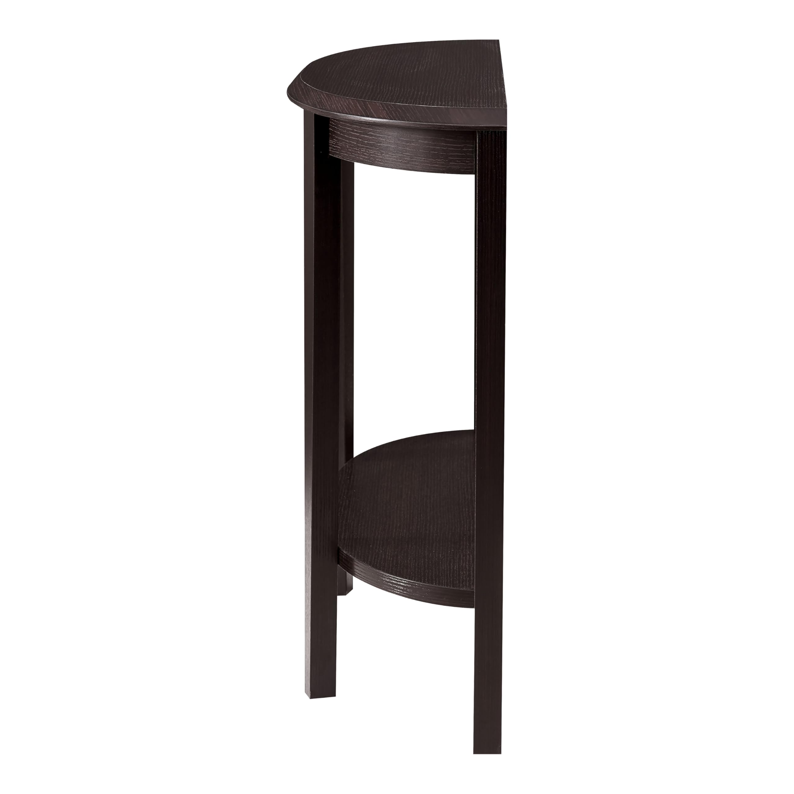 Payne Modern Half Moon Console Table with Storage Shelf - Entryway Furniture for Living Room, Hallway & Small Spaces - Cappuccino Finish - Perfect for Home Decor & Space Saving Solutions