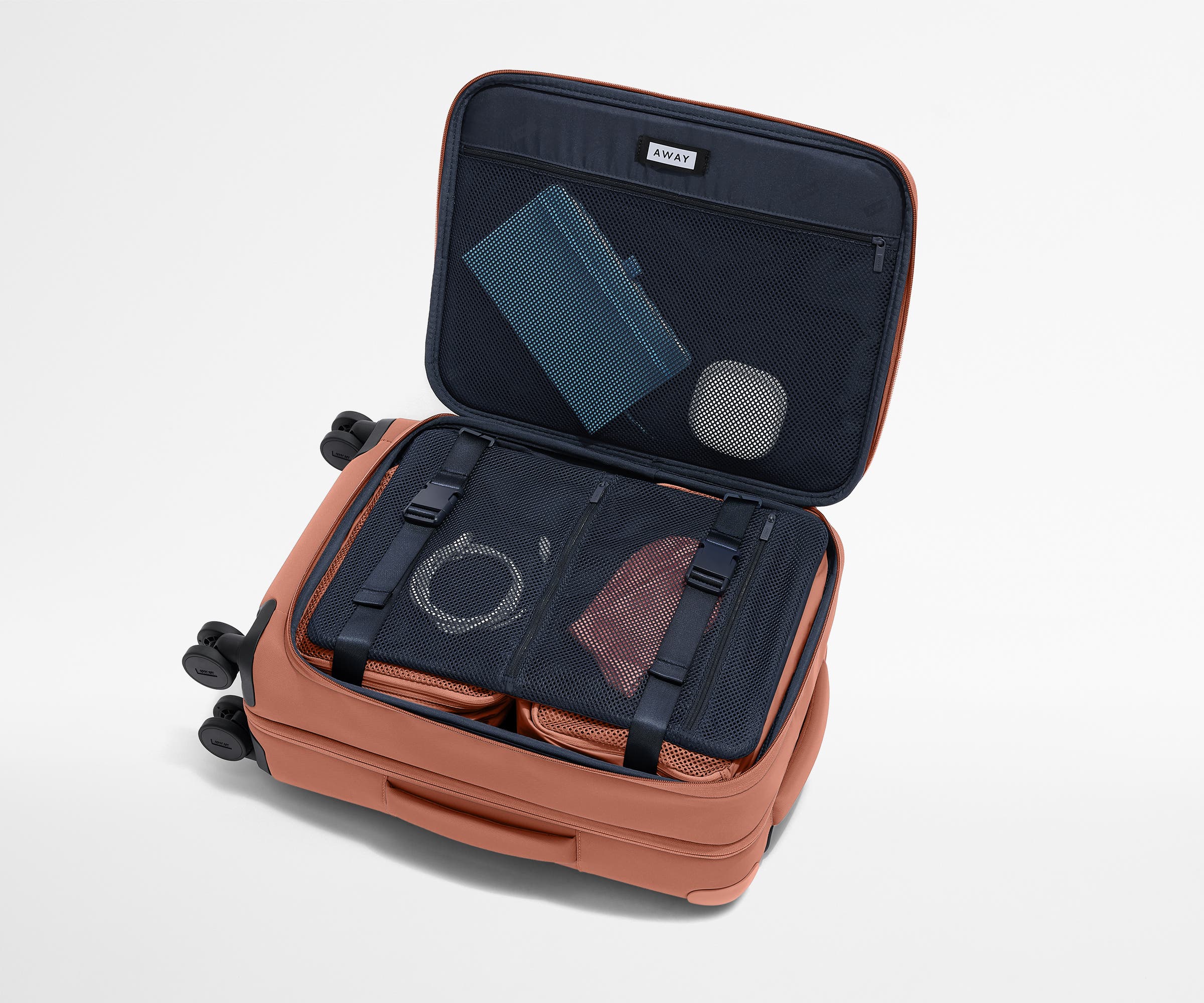 Premium Softside Carry On Luggage in Clay Pink - Lightweight & Spinner Wheels for Travel, Business Trips & Weekend Getaways