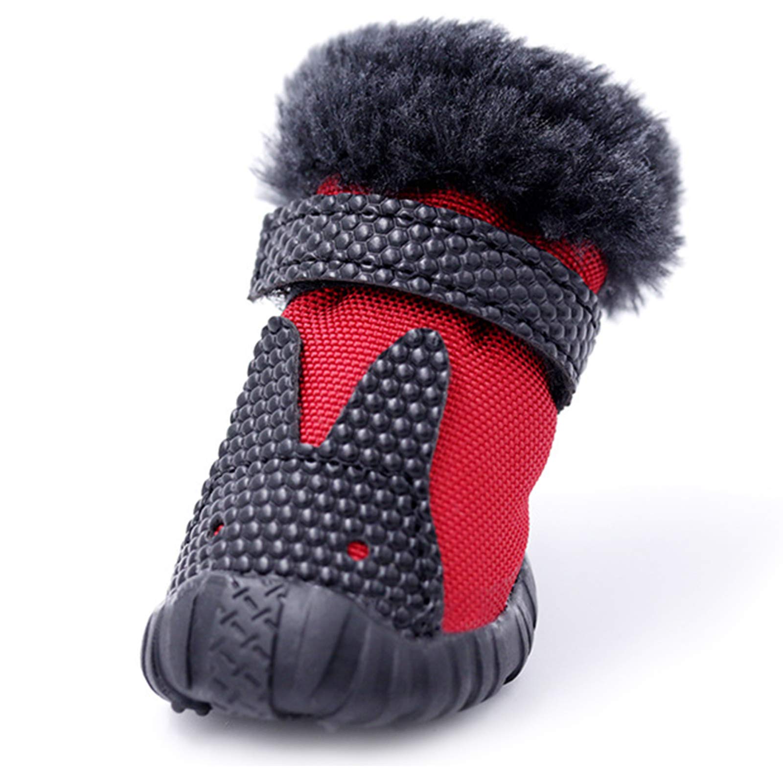 **Warm Winter Dog Boots - Anti-Slip Snow Shoes for Small Dogs | Waterproof Paw Protectors for Cold Weather | 4-Piece Set for Outdoor Walking & Snow Adventures**