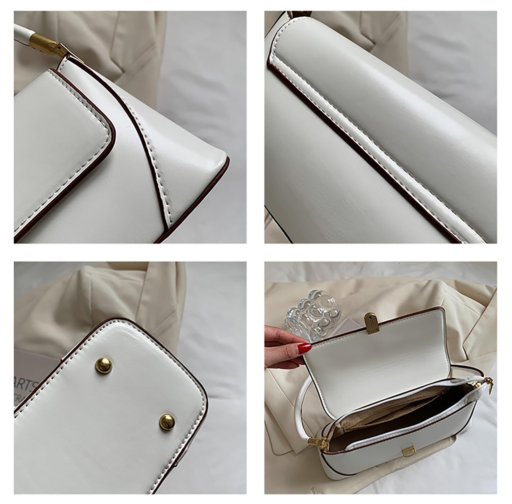 SIBY Women's Leather Clutch Bag - Vintage Retro Shoulder Purse with Wide Adjustable Strap & Metal Lock - Elegant Tote Handbag for Girls & Women | Perfect for Parties, Weddings, Date Nights & Daily Use