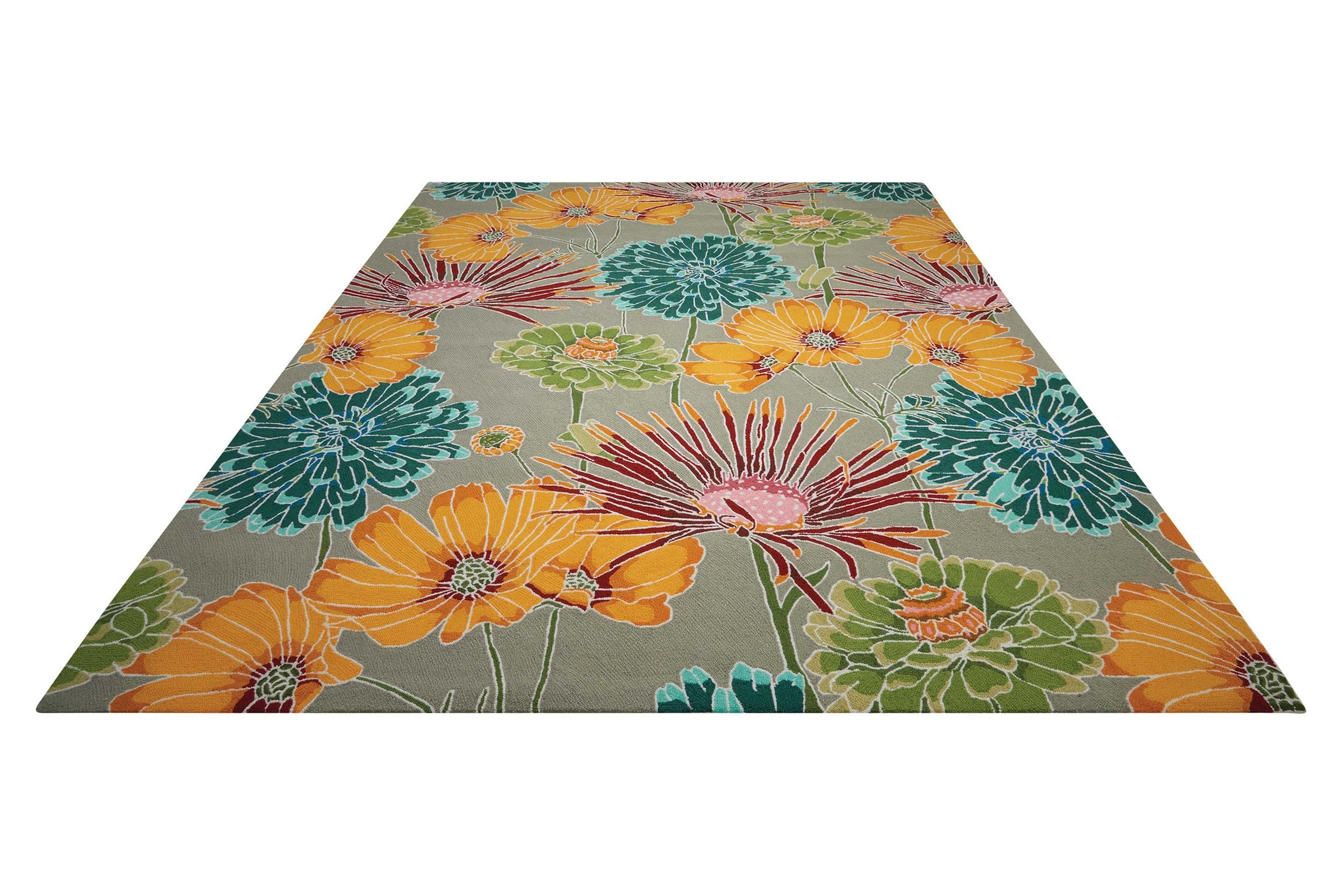 Nourison Fantasy Floral Grey 5' x 7'6' Area Rug - Easy Cleaning, Non-Shedding, Stain Resistant for Bedroom, Living Room, Dining Room & Kitchen | Soft & Durable Home Decor (5x7) Perfect for Cozy Spaces & High Traffic Areas