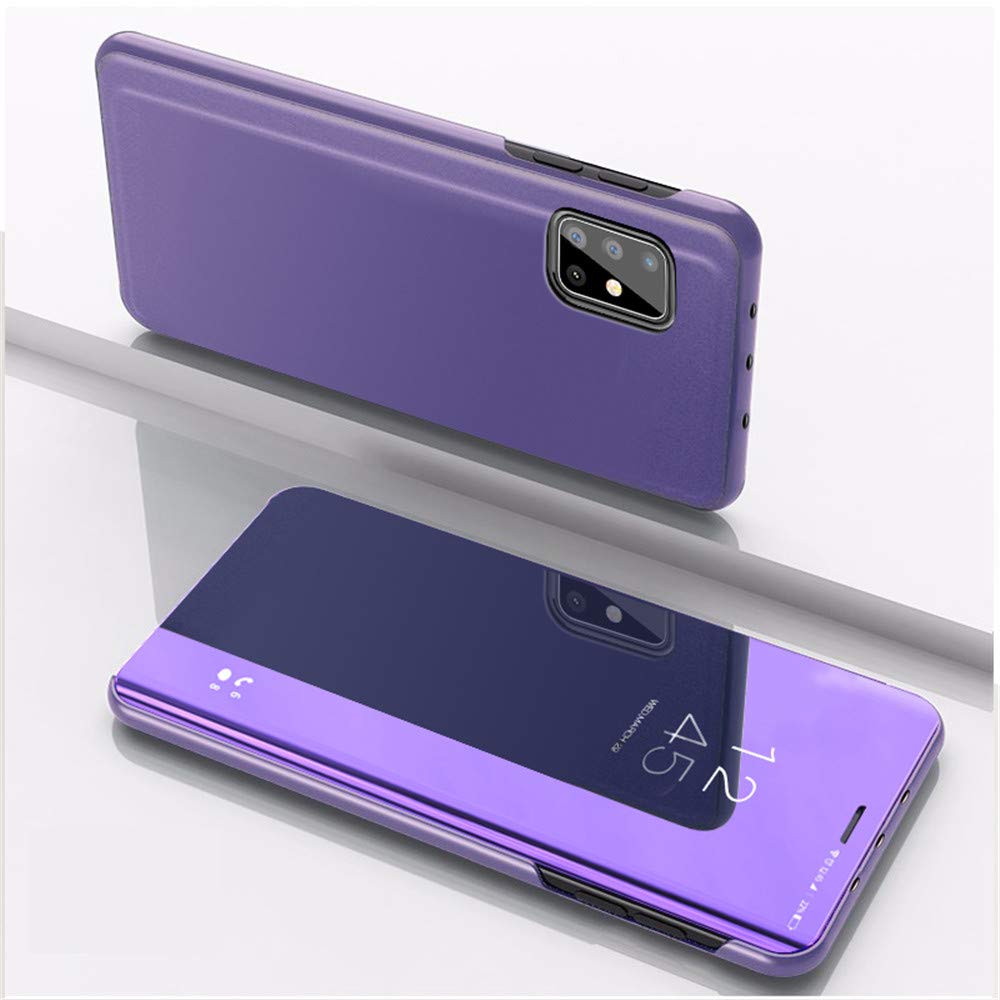 EMAXELER Mirror Plating Flip Case for Motorola Moto G9 Plus - Stylish Ultra Thin Hard Cover with Anti-Scratch & Shockproof Protection (Purple) | Perfect for Daily Use, Work, and Travel