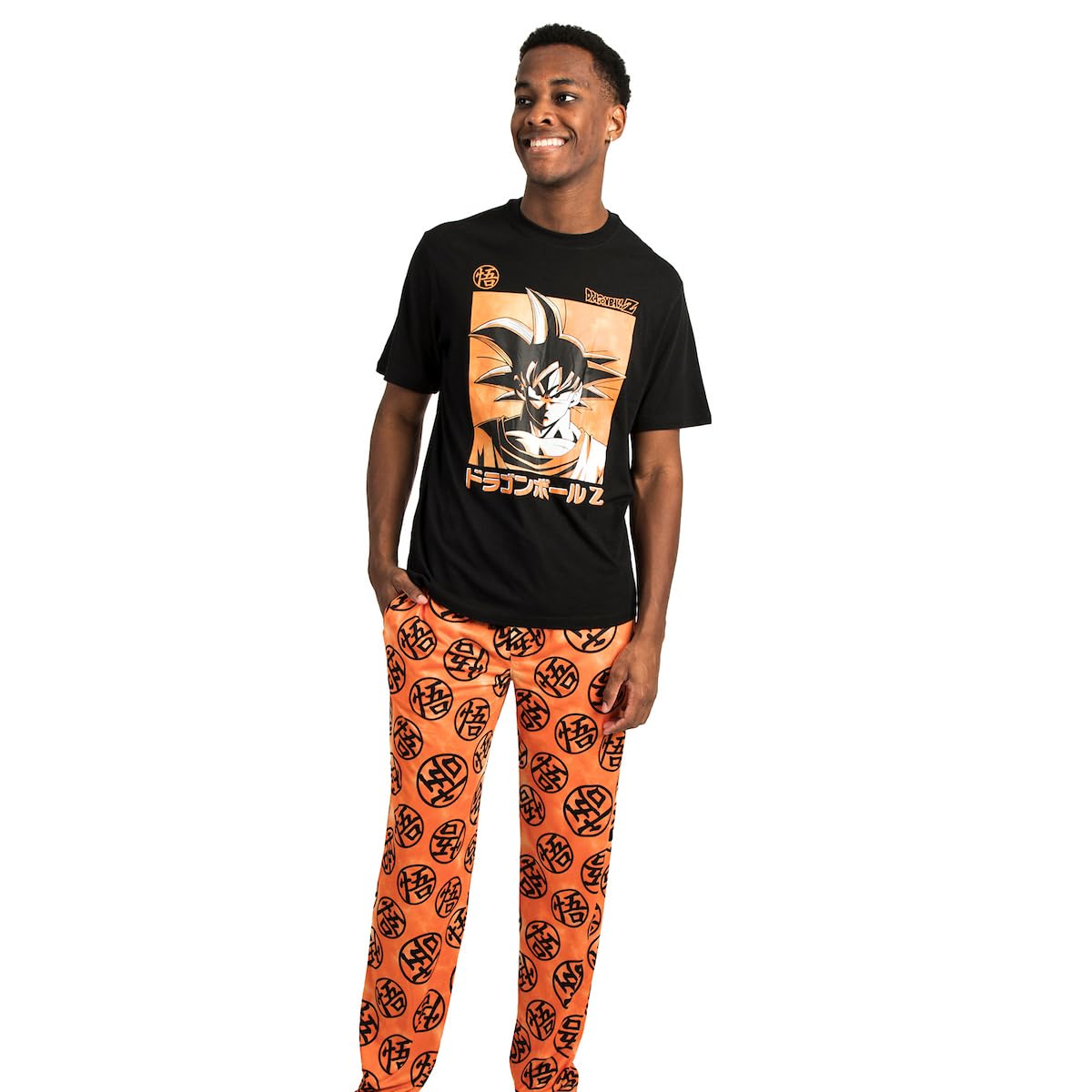 Dragon Ball Z Goku Men's Pajama Set - Anime Sleepwear for Fans | Comfortable Cotton Lounge Pajamas for Home, Sleepovers & Cosplay